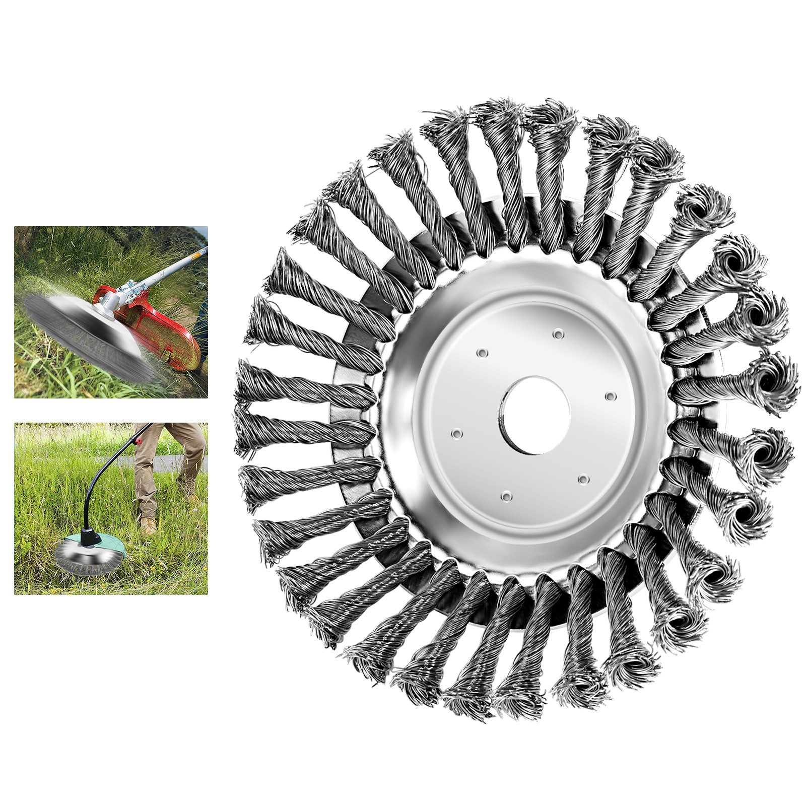 CONENTOOL Rasenmähermesser Unkrautbürste, für Benzin-Freischneider (1er Set, 1pcs), Rundbürste, Durchmesser Stahlbürste 150mm
