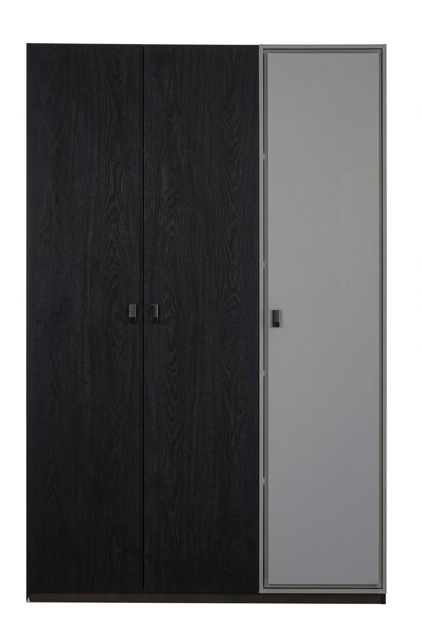 Xlmoebel Kleiderschrank Schwarz-weißer Kleiderschrank Holzschrank Regale Jugendzimmer
