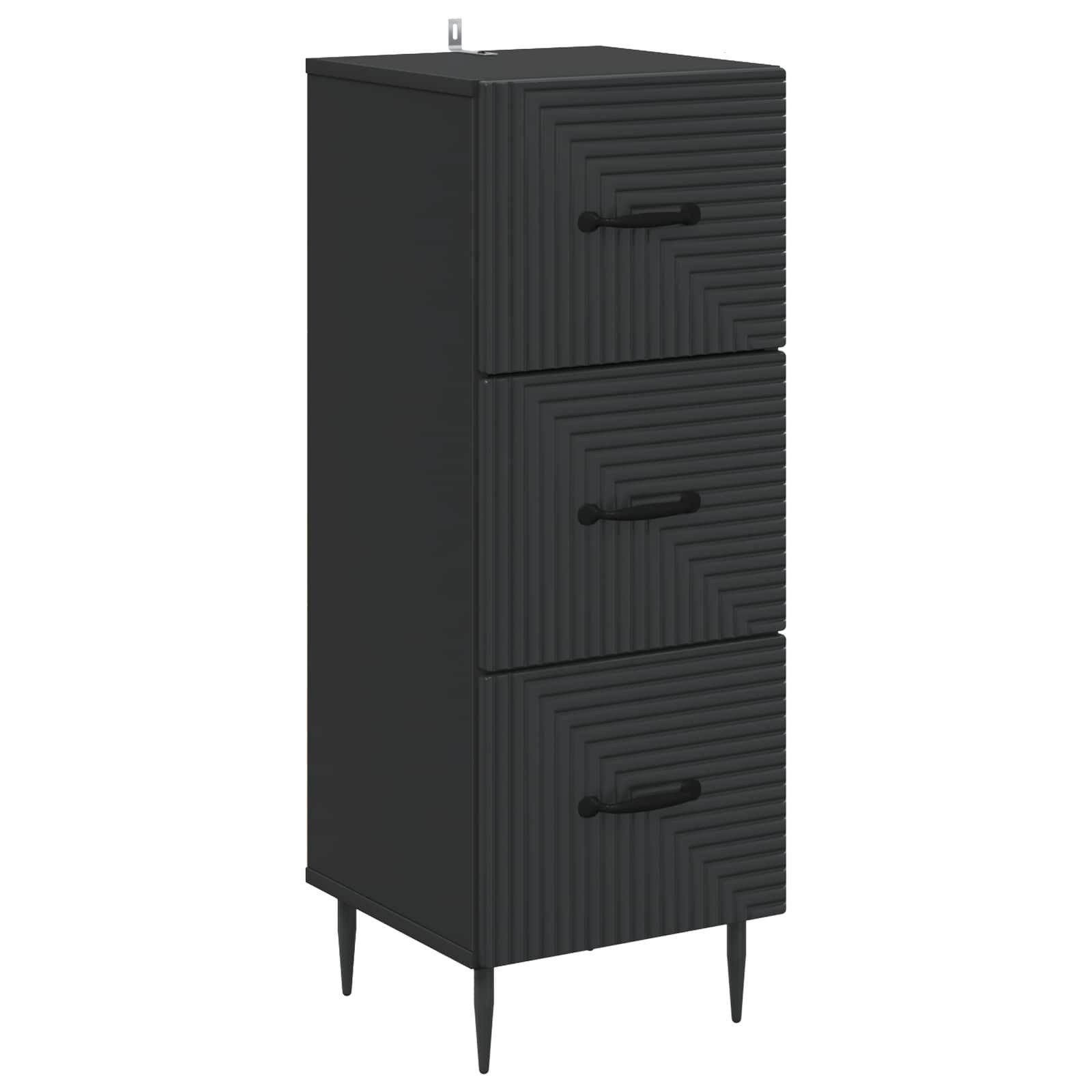 vidaXL Schranksystem Schubladenschrank Schwarz 33 x 34,5 x 89,5 cm Holzwerkstoff (1-St)