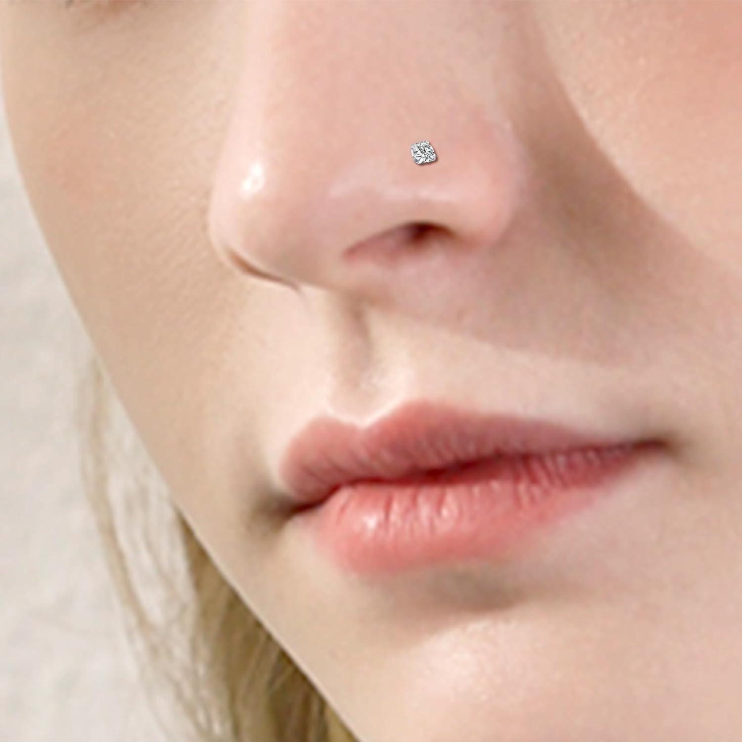 LuxusKollektion Nasenpiercing Nasenpiercing Stecker Silber 20G Edelstahl L-Form Spiral 12stk UV