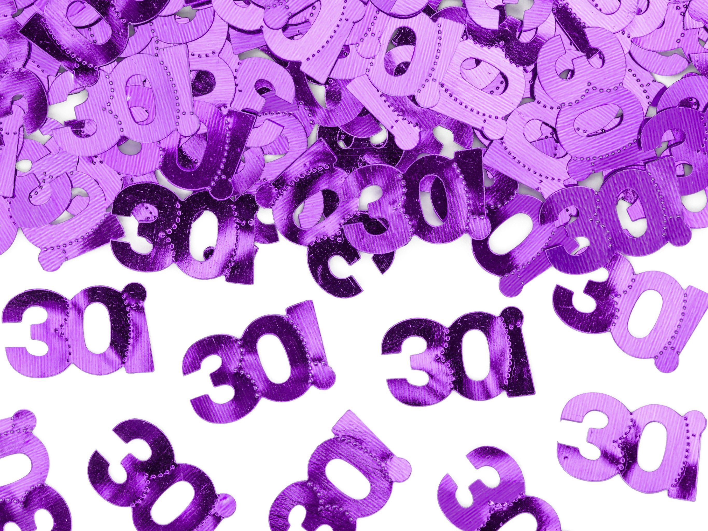 partydeco Streudeko, Konfetti Zahl 30 2x1cm 15g Lila