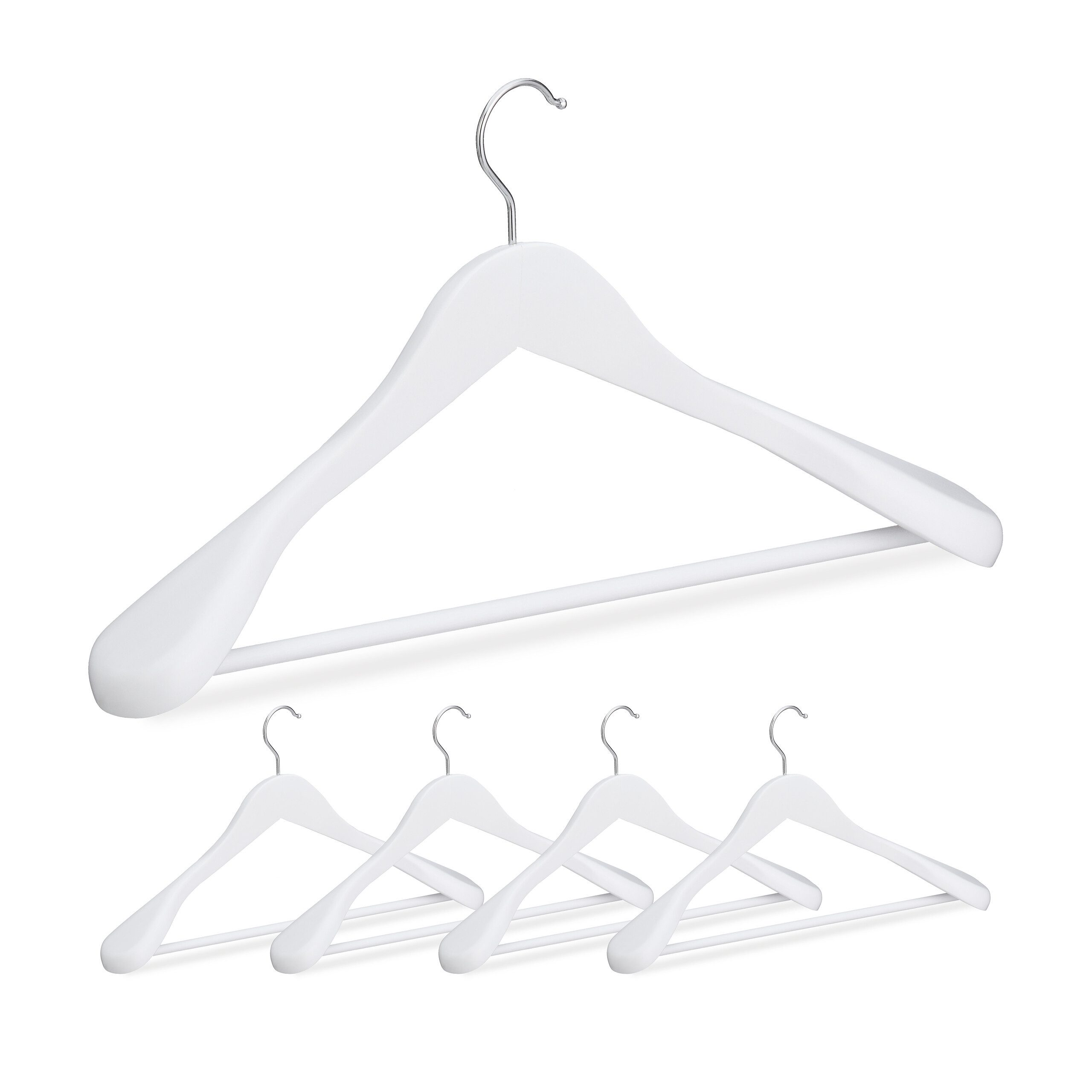 relaxdays Kleiderbügel Anzug Kleiderbügel 5er Set, (5er Set), weiß günstig online kaufen