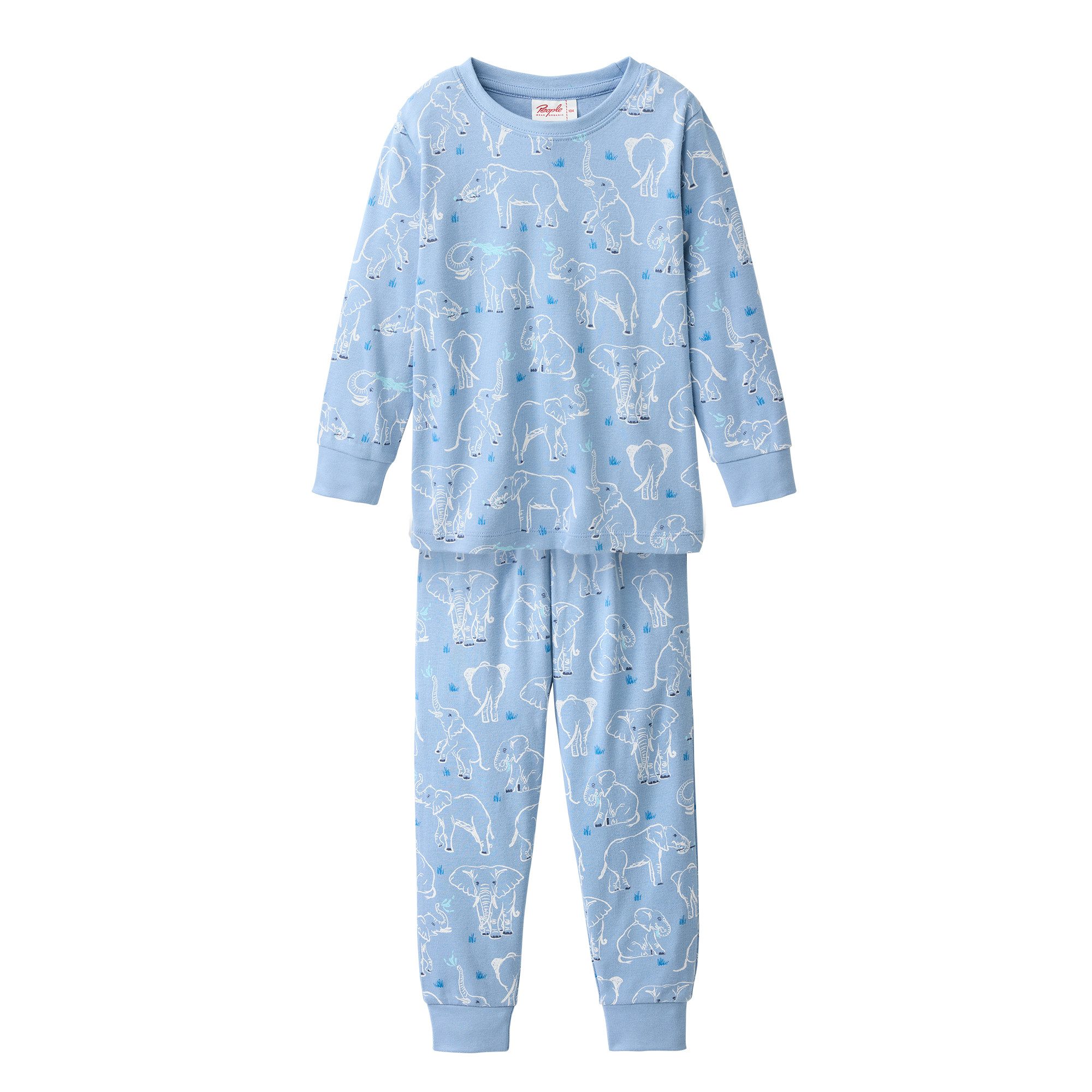 People Wear Organic Pyjama mit Elefanten Motiv, aus Bio-Baumwolle GOTS zertifiziert – Bild 2 von 5