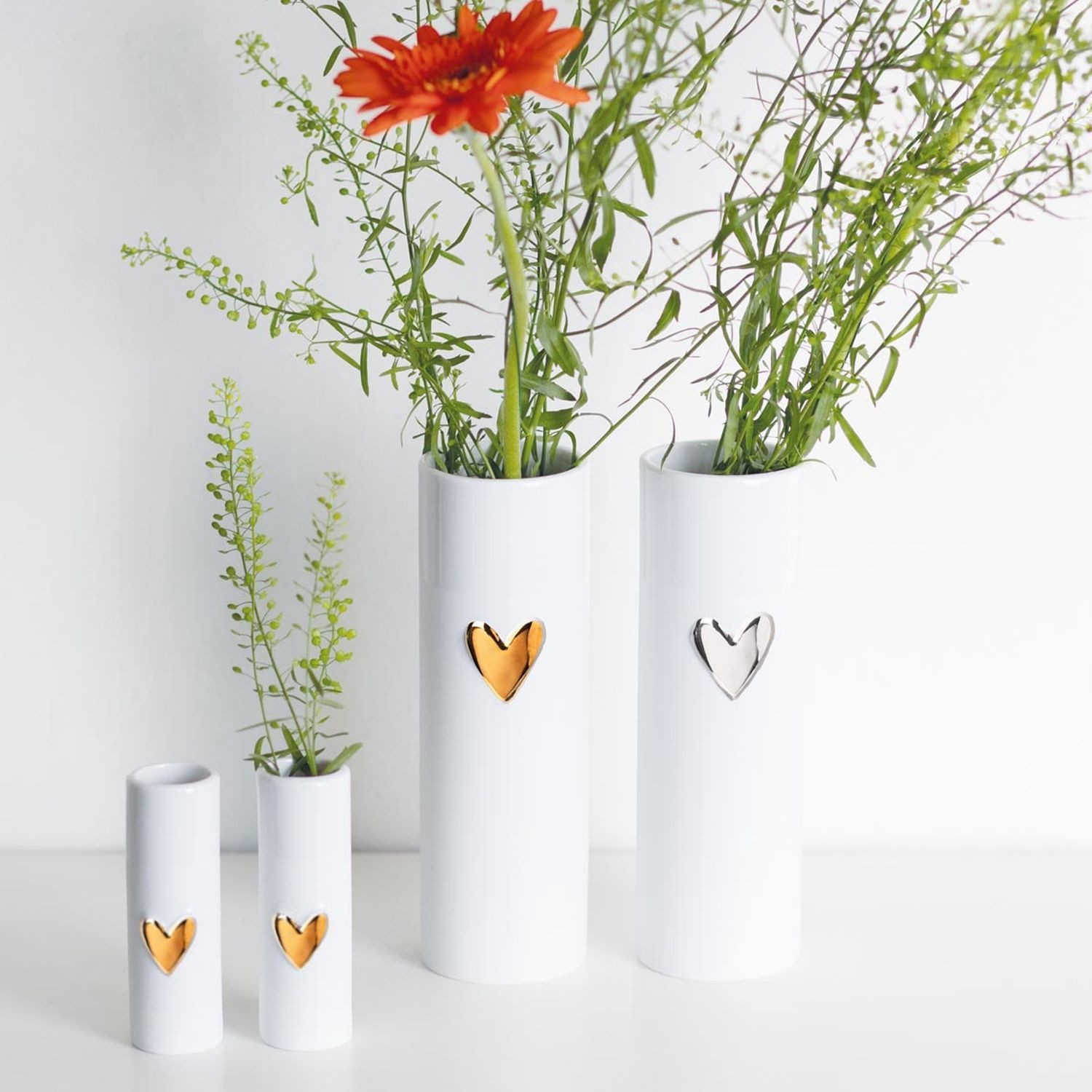 Räder Design Dekovase Herz Silber 17 günstig online kaufen