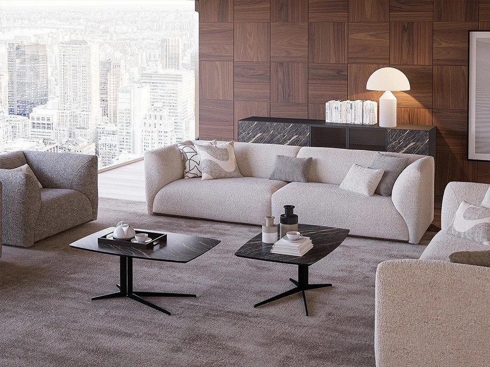 Xlmoebel Polstergarnitur Luxuriöse Sofagarnitur mit hochwertiger Verarbeitung und Komfort, (Polstergarnitur, 4-tlg., Wohnzimmer Set 4tlg (Sofagarnitur 3 + 3 + 1 +1 Sitzer), Hergestellt in Europa