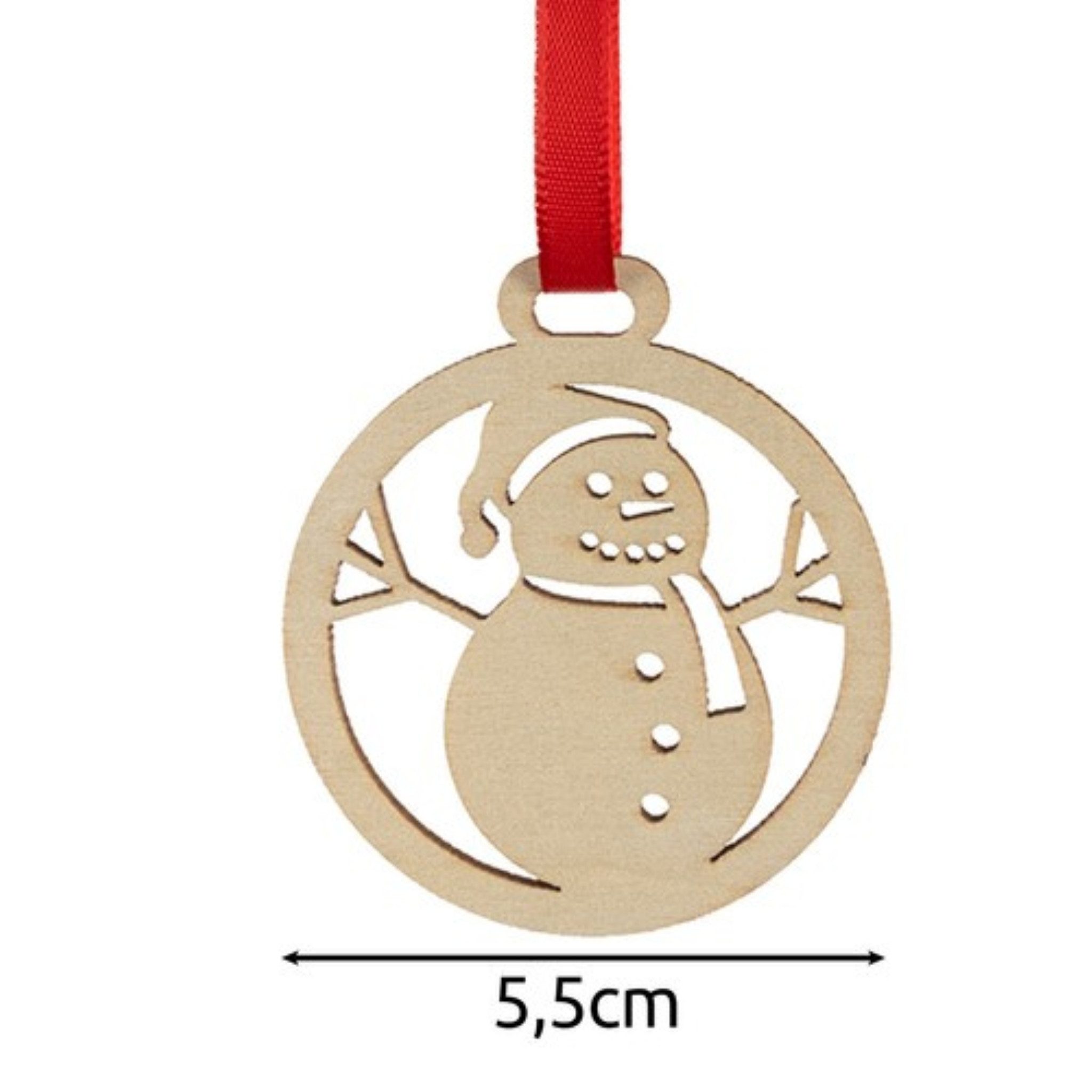 Ruhhy Weihnachtsbaumkugel 36er-Set Holzkugeln – unzerbrechlicher Weihnachtsschmuck 5,5 cm (36 St), Bruchsichere Holzkugeln mit 6 einzigartigen Designs