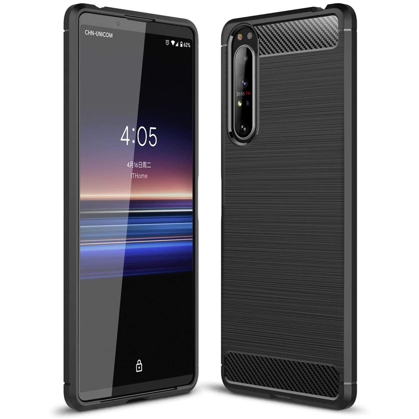 CoolGadget Handyhülle Carbon Handy Hülle für Sony Xperia 10 III 6 Zoll, robuste Telefonhülle Case Schutzhülle für Sony 10 III 2021 Hülle