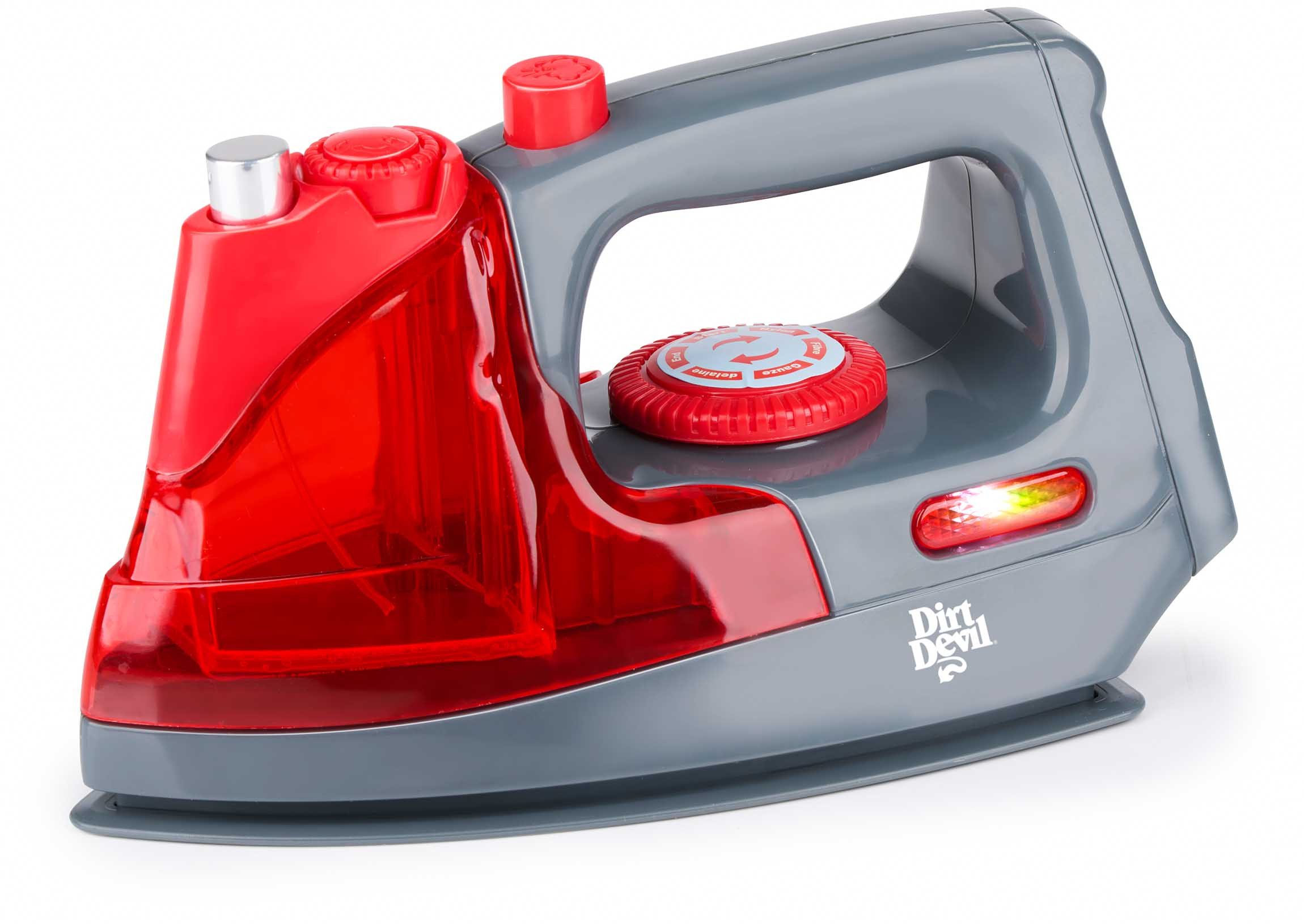 DIRT DEVIL Kinder-Bügeleisen mit Licht und Tonfunktion, Spielzeug Bügeleisen abnehmbarer Wassertank mit Sprühfunktion