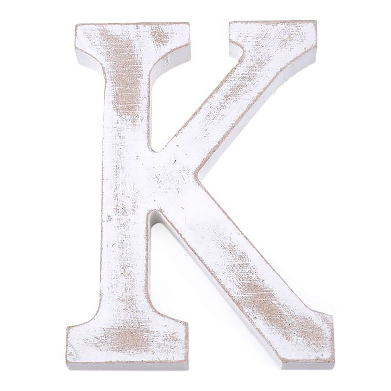 maDDma Deko-Buchstaben 3D Holzbuchstabe 11 cm, weiß-vintage, Einzelbuchstabe "K". € 2,44, (€ 2,44 pro 1 Stk).