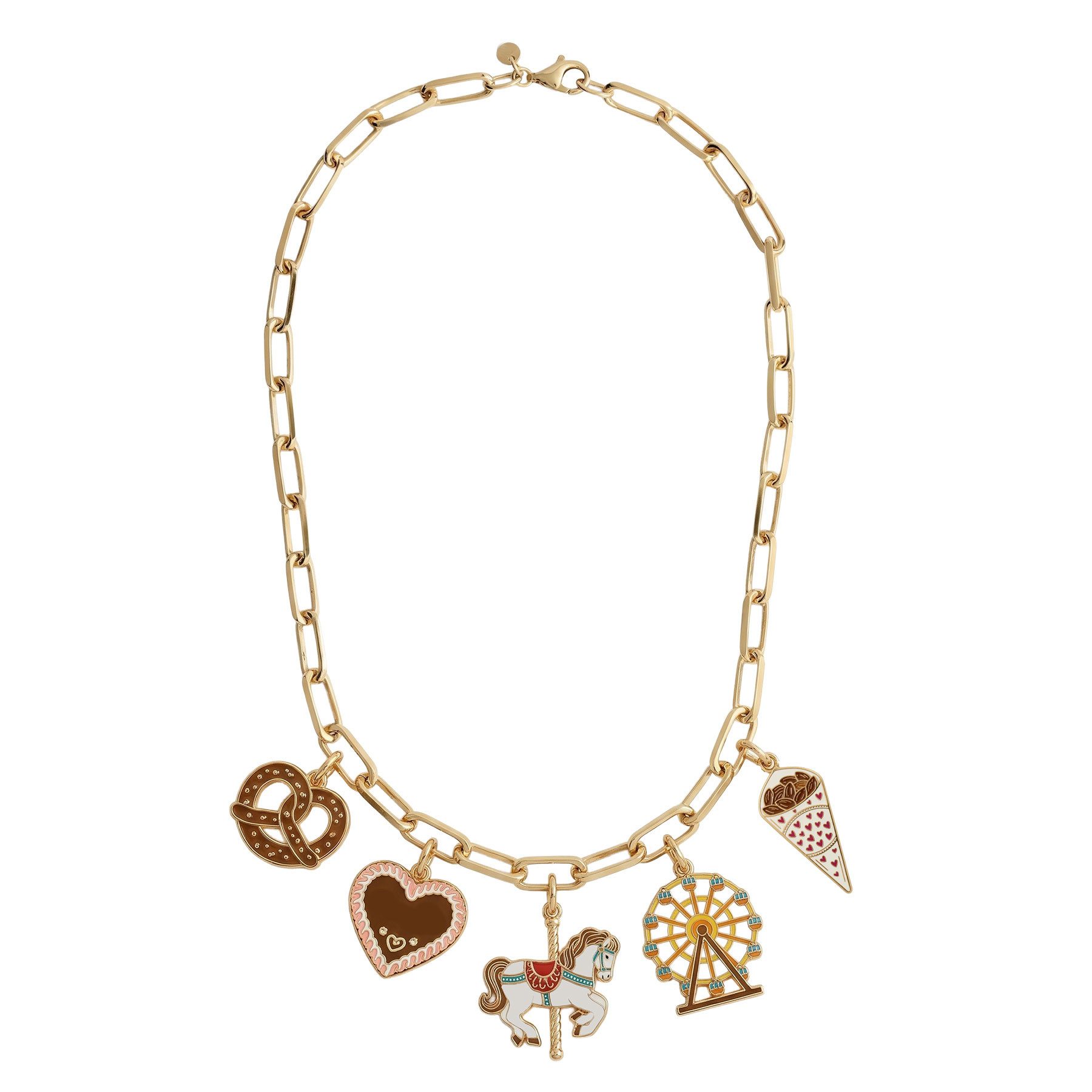 Alpenflüstern Collier Halskette Rummel (gold-farben), - Damen-Trachtenschmuck, Dirndlkette, Trachtenkette