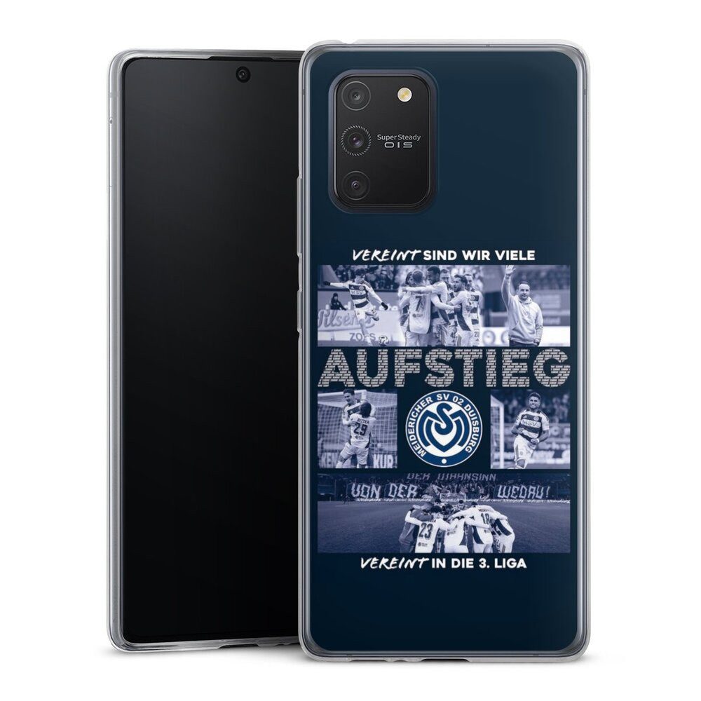 DeinDesign Handyhülle MSV Duisburg Aufstieg Offizielles Lizenzprodukt, Samsung Galaxy S10 Lite Slim Case Silikon Hülle Ultra Dünn Schutzhülle