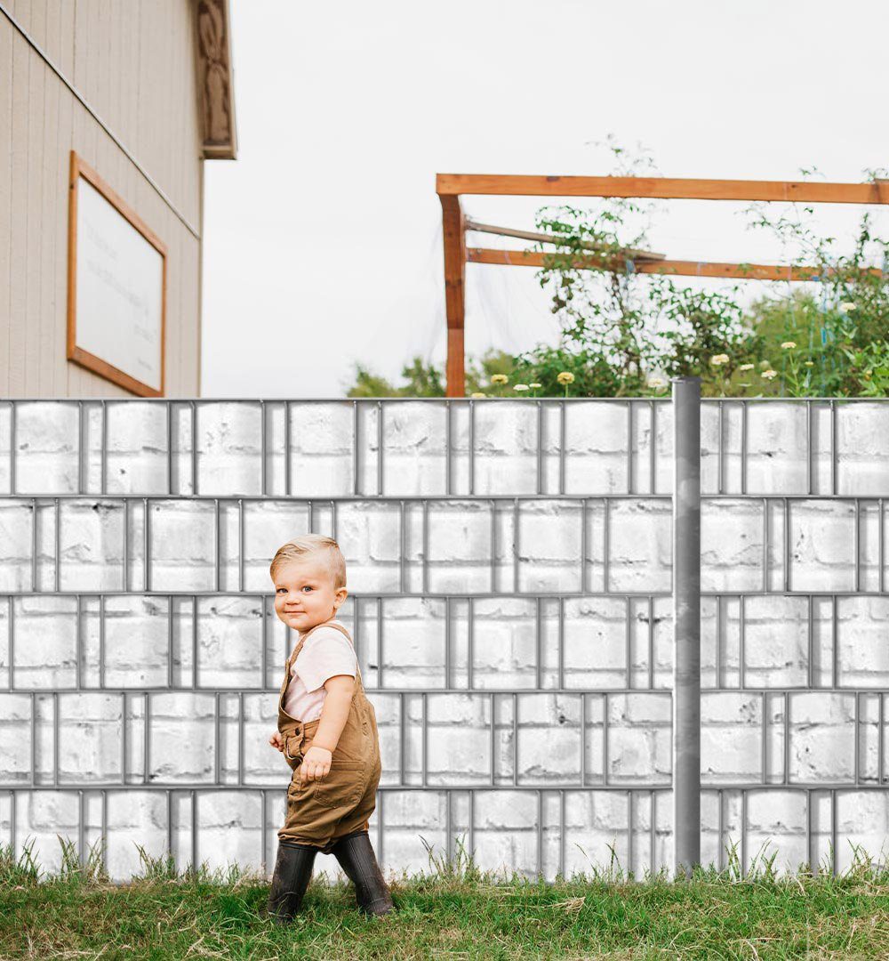 MyMaxxi Sichtschutzstreifen Sichtschutzstreifen helle Ziegelsteine weiß Sichtschutz Garten Zaun, (helle Ziegelsteine weiß)