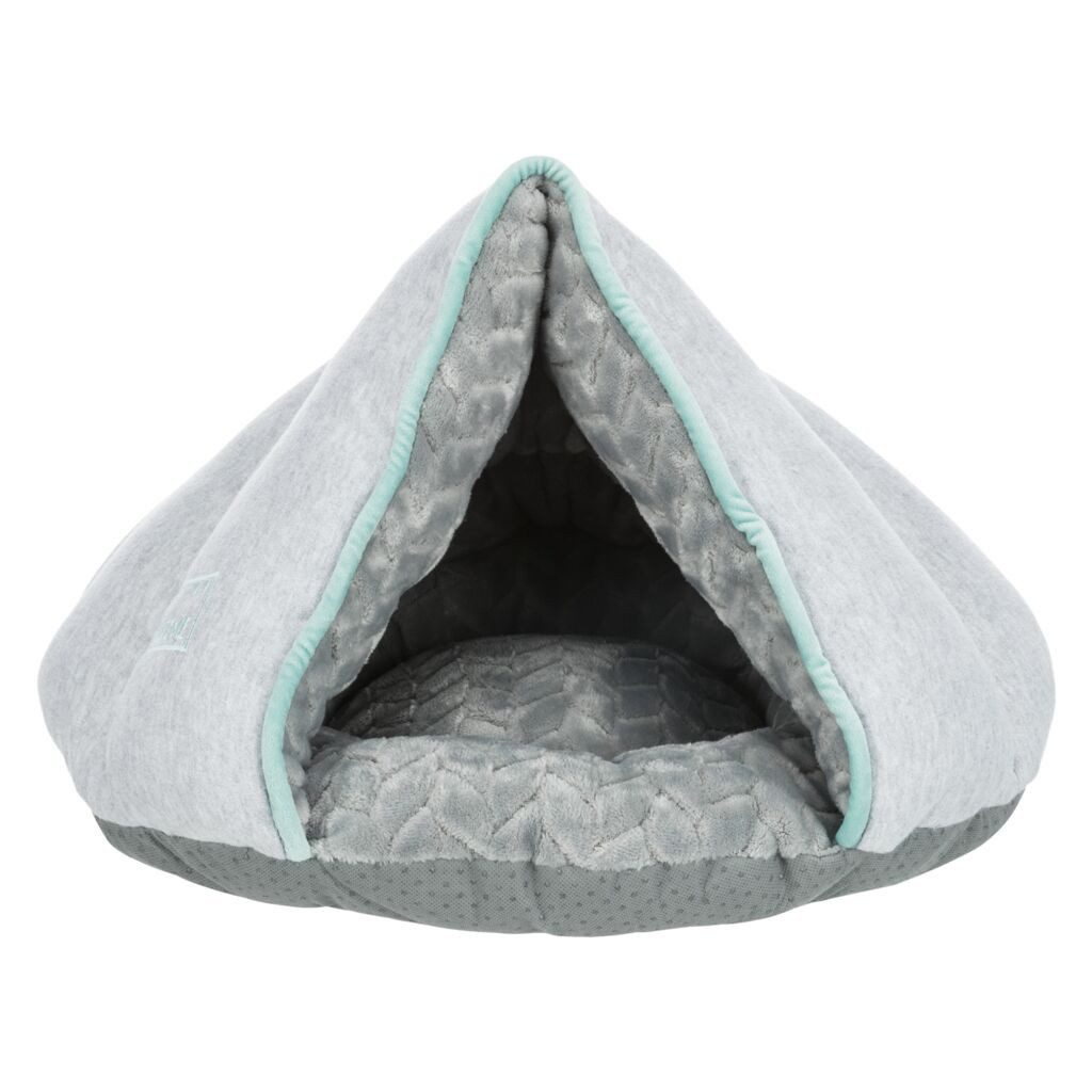 TRIXIE Tierhöhle Junior Kuschelhöhle für Welpen - hellgrau/mint - 45 × 30 × 40 cm