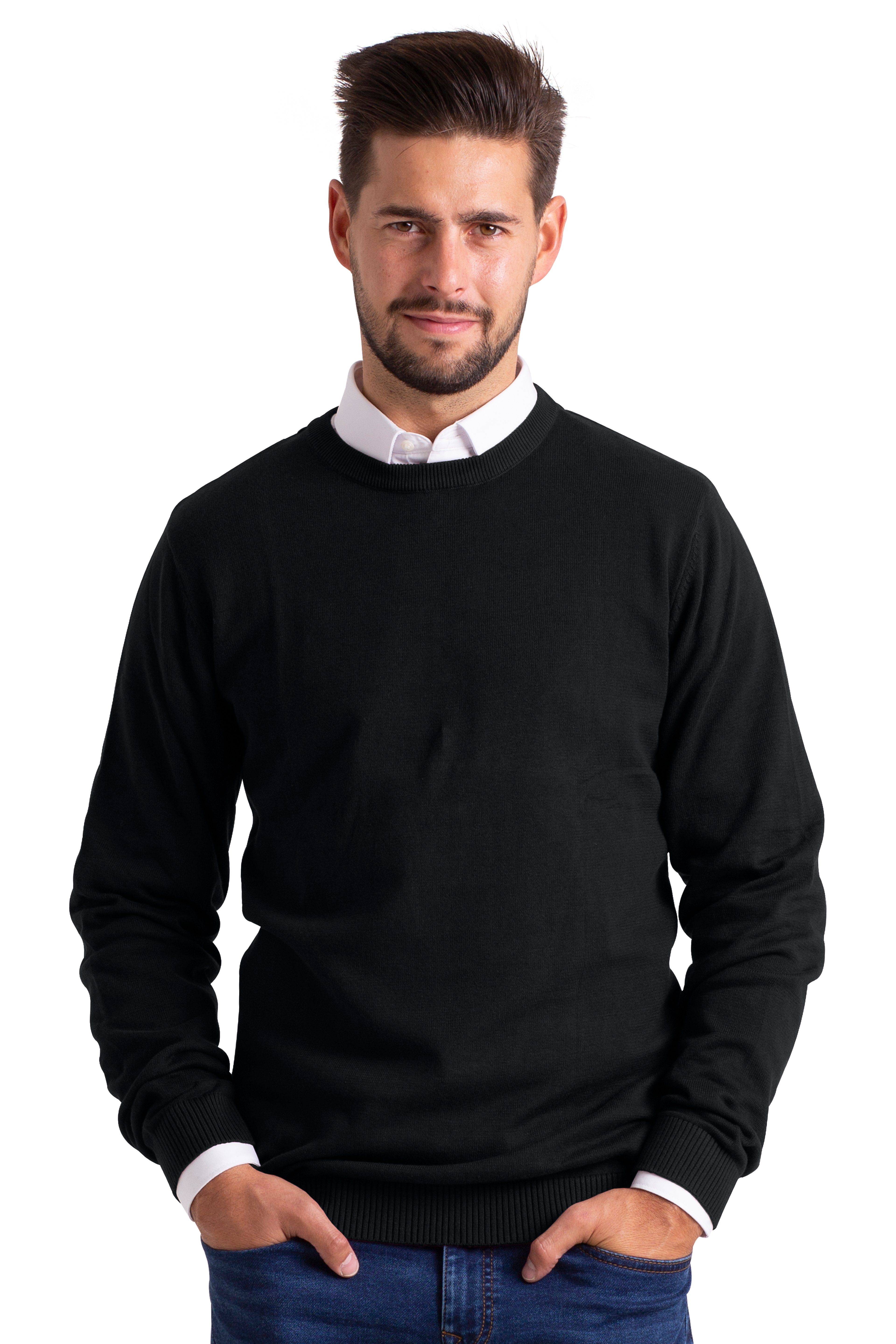BlauerHafen Rundhalspullover Herren Sweater Пуловеры Langarm Baumwolle Rundhalspullover Jumper