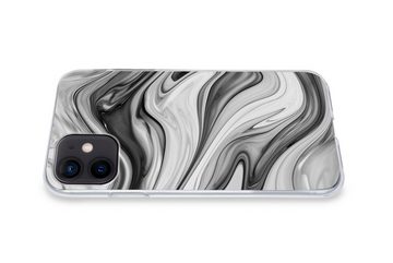 MuchoWow Handyhülle Marmor - Muster - Grau - Marmoroptik - Schwarz, Handyhülle Apple iPhone 12 Mini, Smartphone-Bumper, Print, Handy