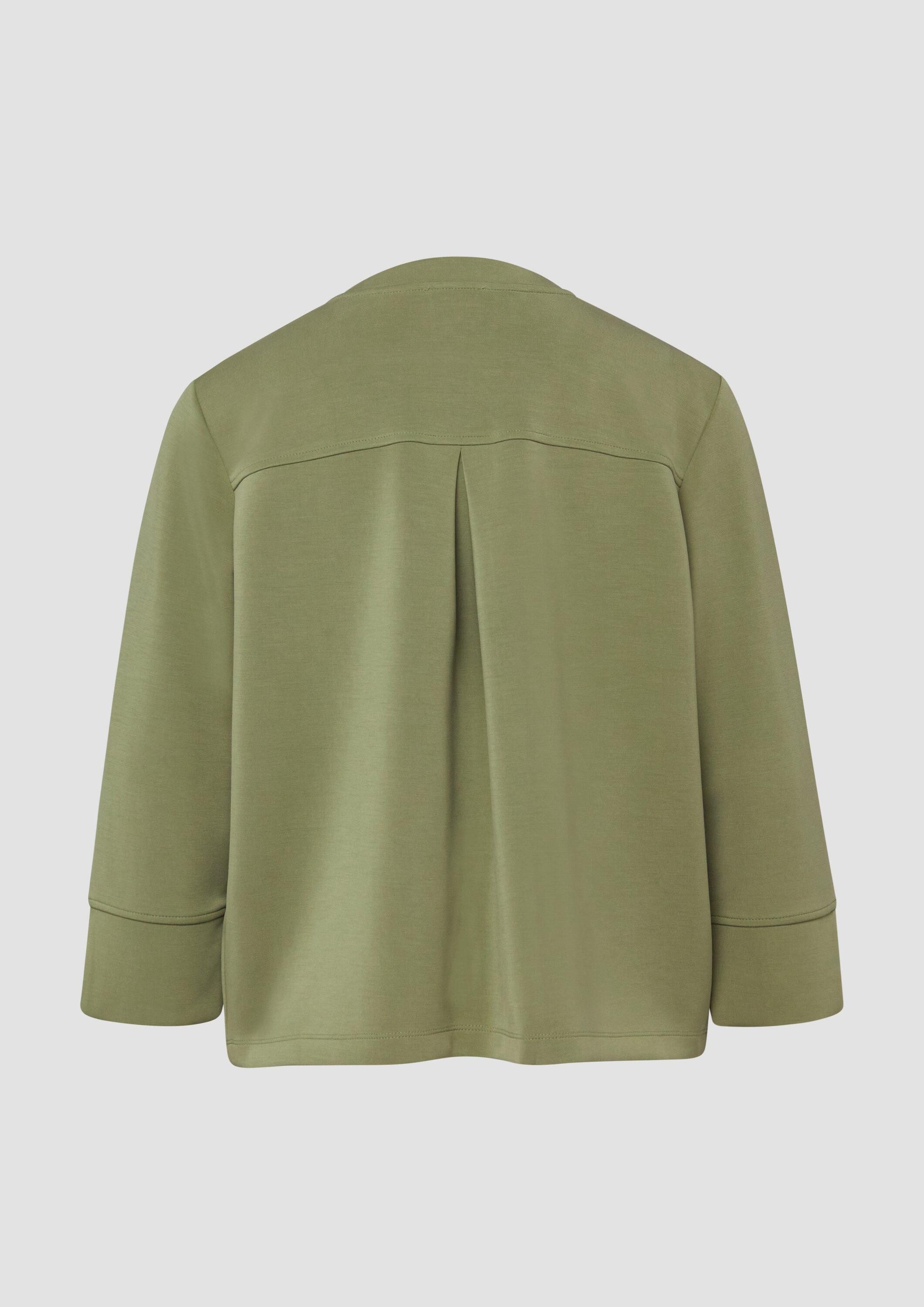 s.Oliver Sweatjacke Sweatshirt Jacke Scuba-Jacke im Relaxed Fit mit 3/4-Arm