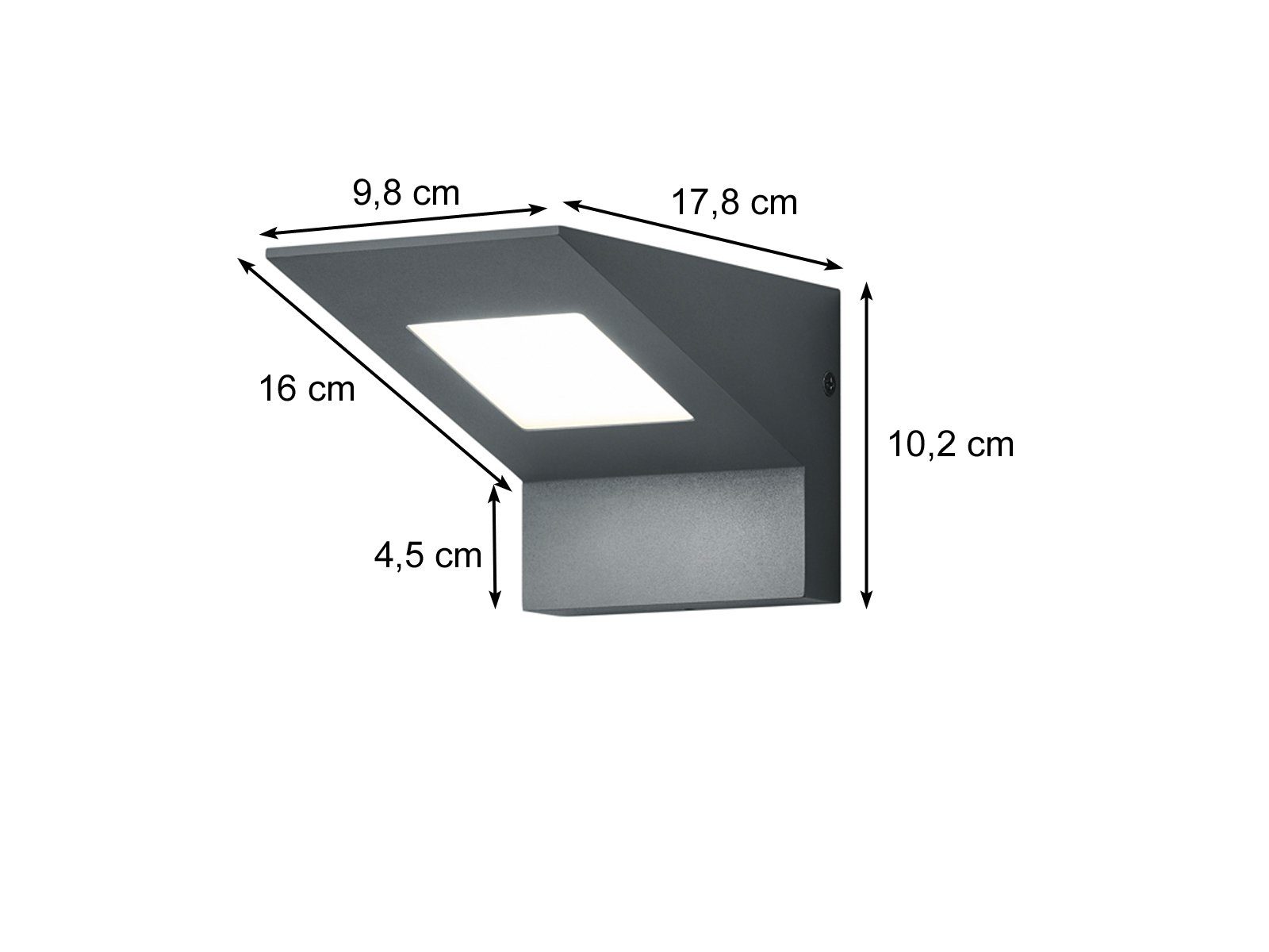 10cm fest 54, 2er-Set Außen-Wandleuchte, für LED Warmweiß, Hauswand, IP integriert, Fassadenbeleuchtung LED Höhe Anthrazit, meineWunschleuchte