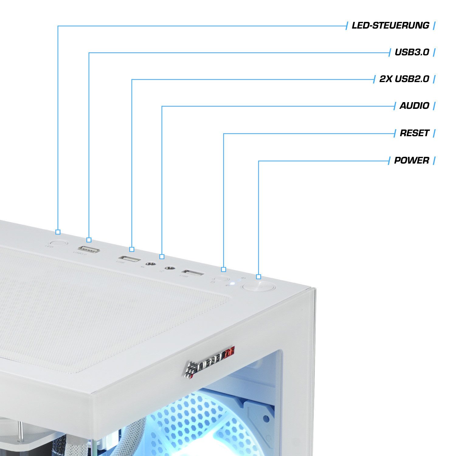 Kiebel Allround Gaming-PC-Komplettsystem (27", AMD Ryzen 5 AMD Ryzen 5 5600GT, Radeon, 16 GB RAM, 1000 GB SSD, ARGB-Beleuchtung, WLAN)