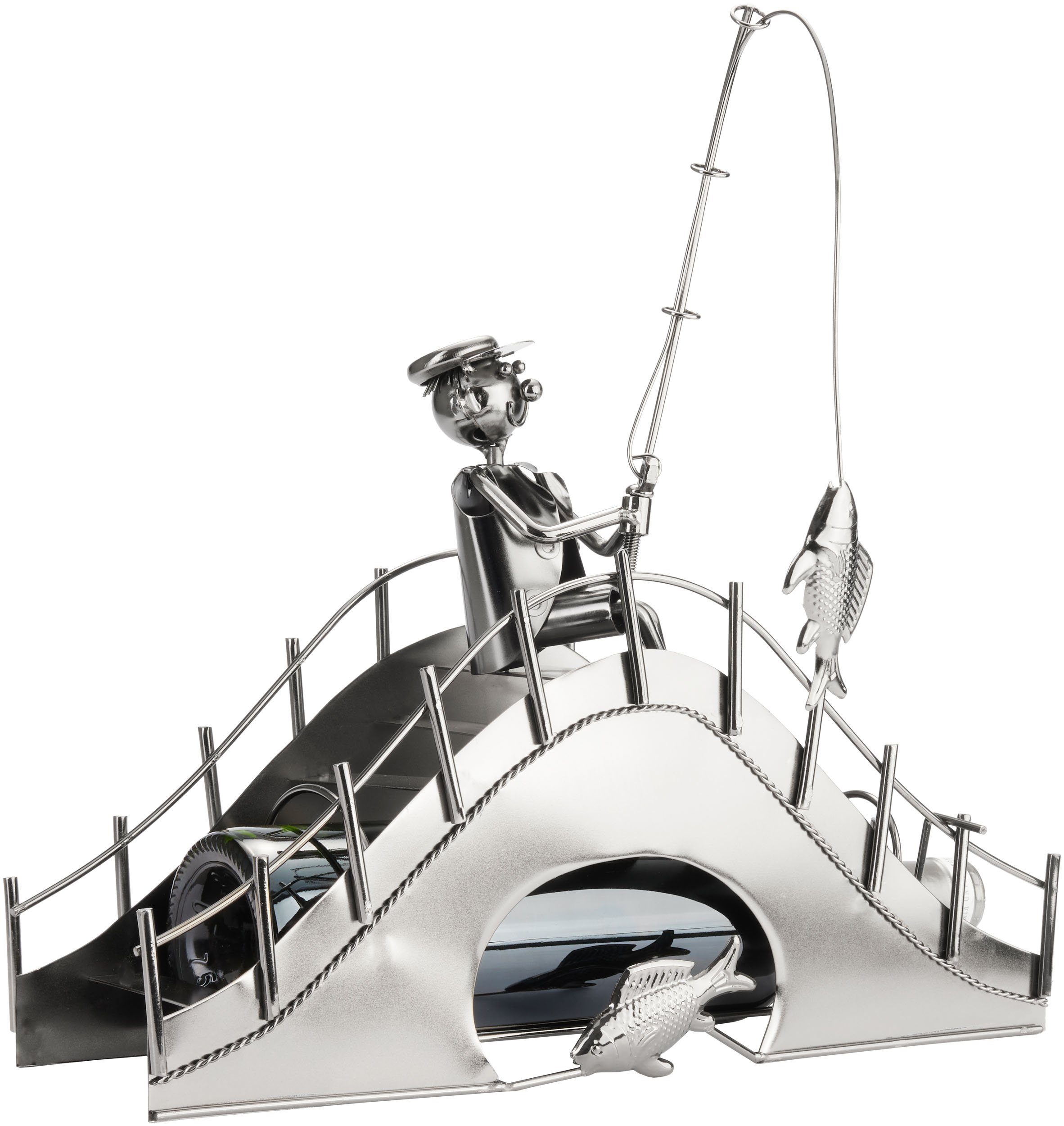 BRUBAKER Weinflaschenhalter Angler auf einer Brücke, (inklusive Grußkarte), günstig online kaufen