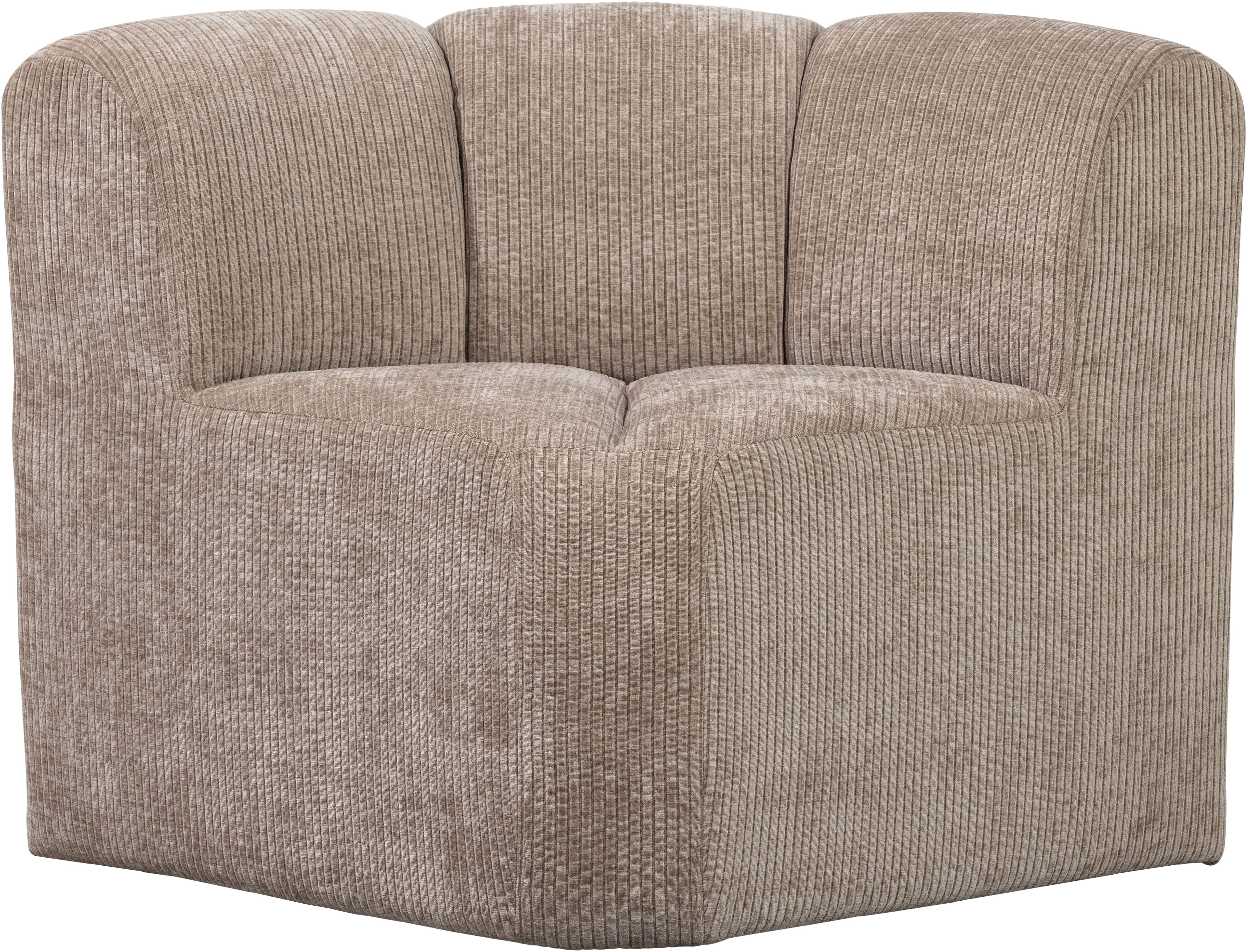 WOOOD Sofa-Eckelement Mojo mit Rückenlehne und Jacquard-Rippenbezug B 83 x T 83 x H 83 cm, Ausgezeichnete Verschleißfestigkeit, Tragkraft 120 kg, kombinierbar