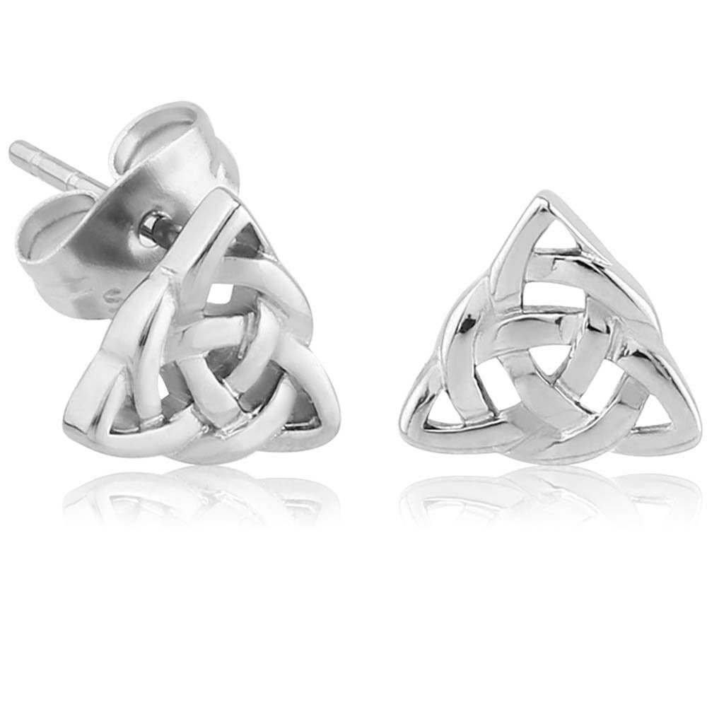 Keltischer Kreislauf des Paar Edelstahl viva-adorno Knoten, Triquetra Ohrstecker Lebens Ohrstecker