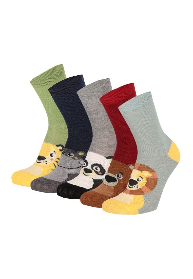 Yuhu Socken Jungen mit Tieren 5er Pack Motivsocken (5-Paar)