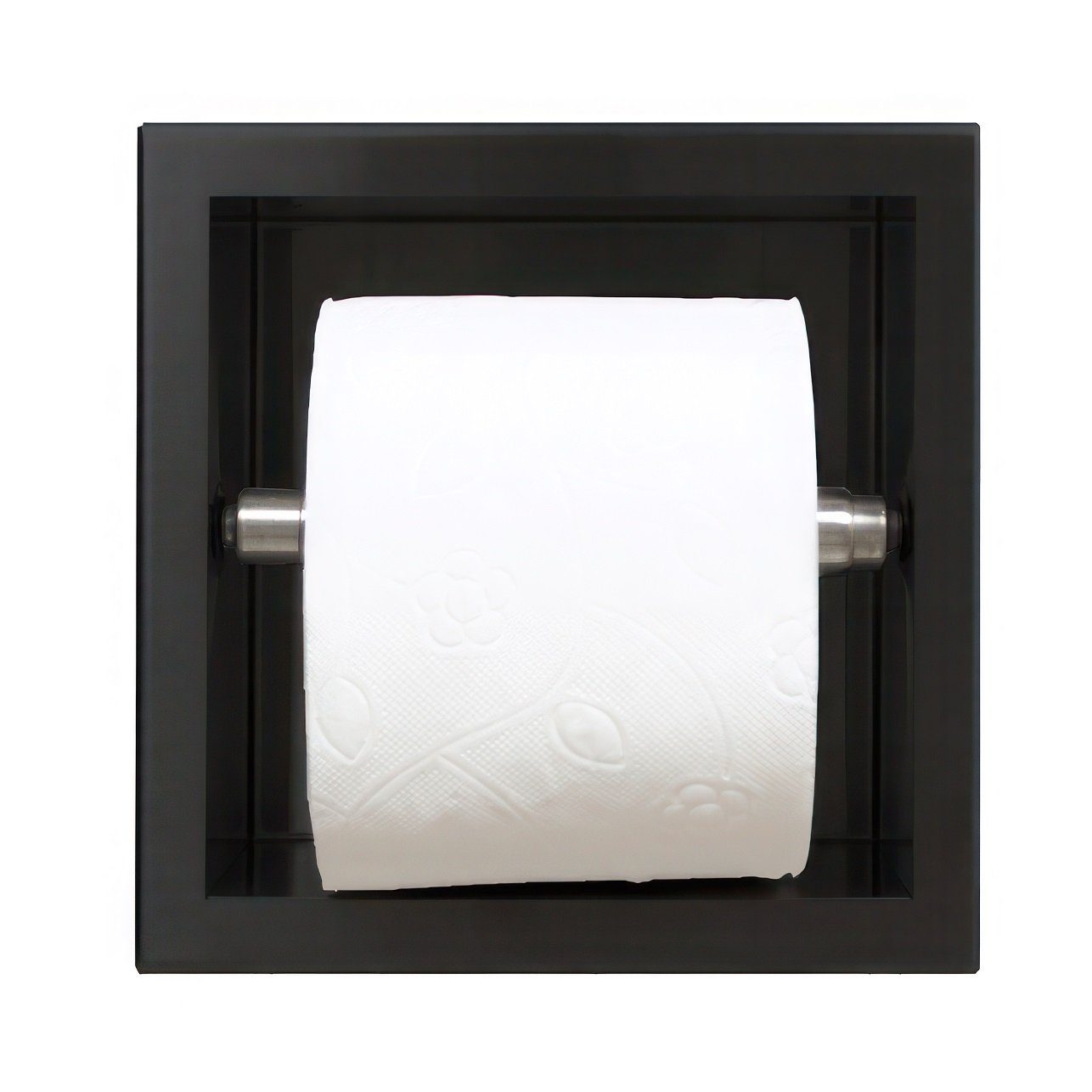KOLMAN Toilettenpapierhalter WALL BOX PAPER 1 Unterputz Wandnische Toilettenpapierhalter in Schwarz