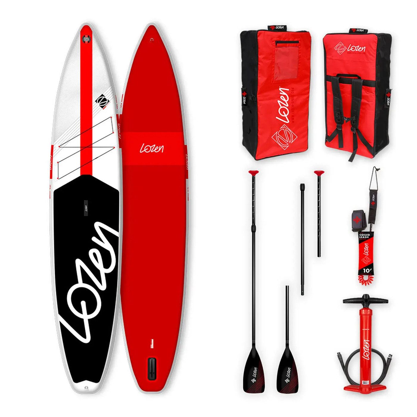 SUP-Board LOZEN Race 12\'6 SUP Touring Board aufblasbar Komplettset mit Paddel