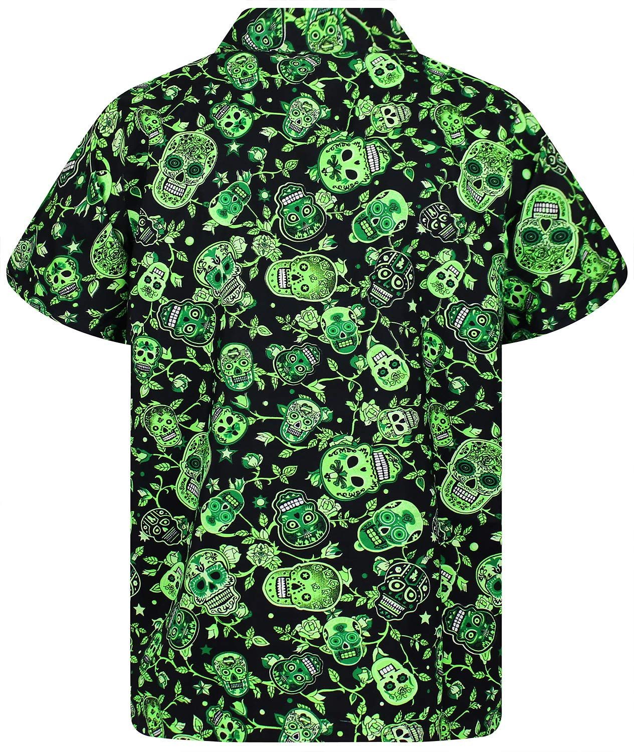 King Kameha Hawaiihemd "Skull" Funky Hawaii-Hemd Herren Kurzarm Front-Tasche Stylish