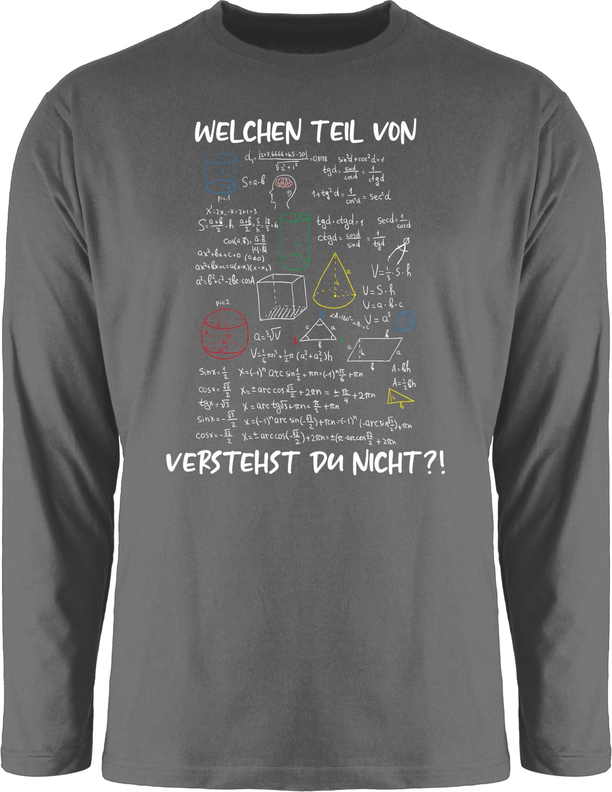 Shirtracer Rundhalsshirt Welchen Teil von Ma 3 verstehst Rechnen Dunkelgrau du - Physik Lehrer Geschenk nicht Mathe