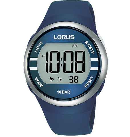 LORUS Chronograph Lorus Digital Chrono, R2339NX9, Armbanduhr, Quarzuhr, Damenuhr, Herrenuhr, Stoppfunktion, Datum