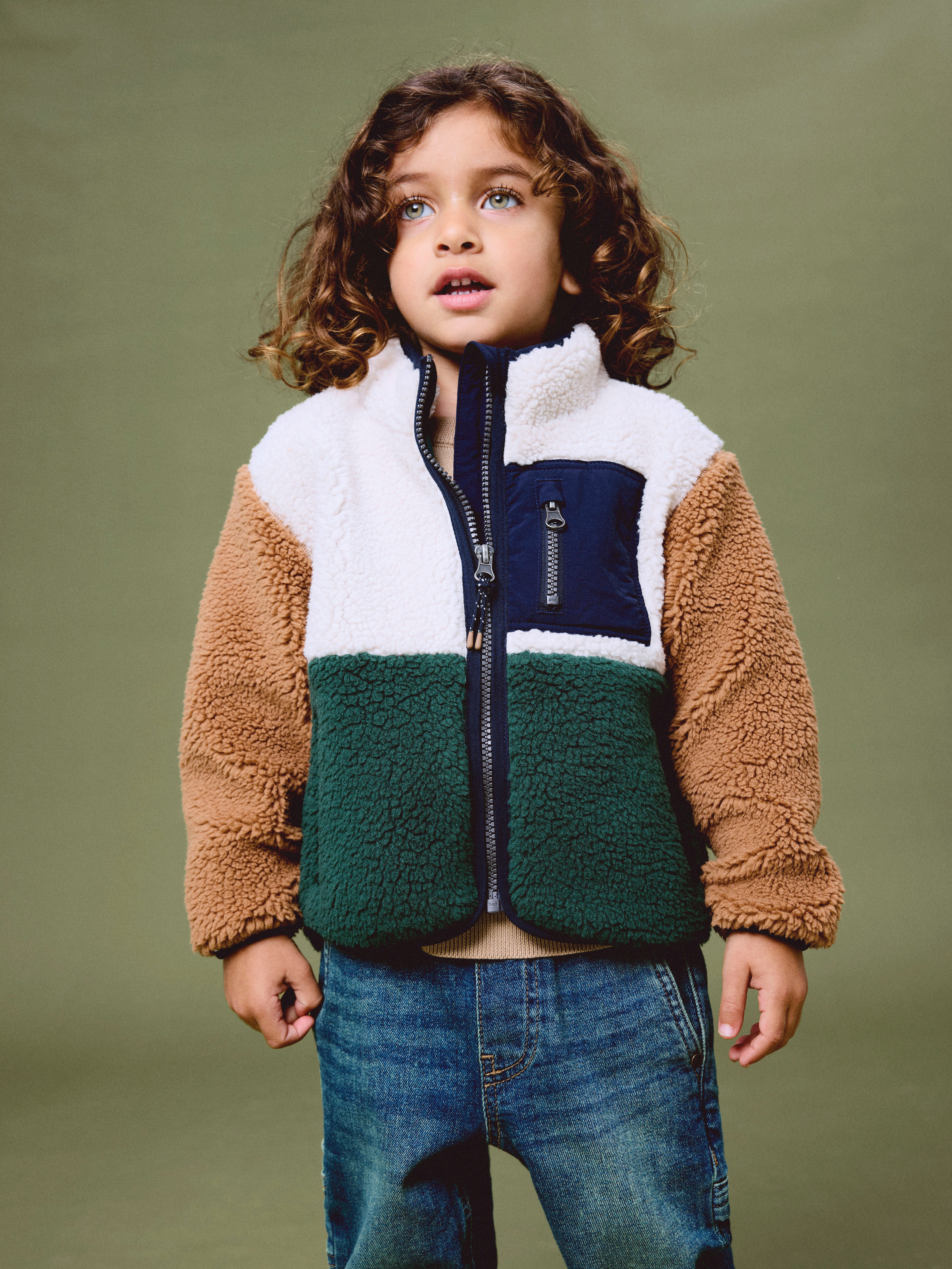 Name It Plüschjacke NMMMACEY TEDDY JACKET BLOCK NOOS Kunstfaser