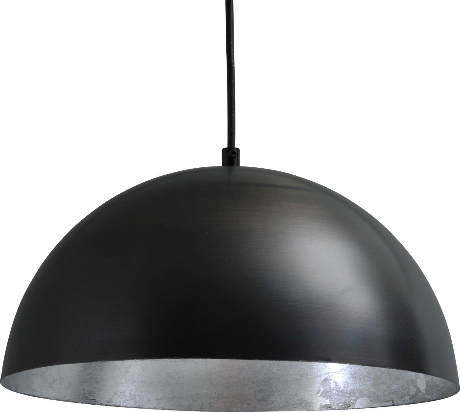 Licht-Erlebnisse Pendelleuchte LARINO, ohne Leuchtmittel, Hängelampe Grau Silber Ø 30 cm E27 Industrie Design Metall