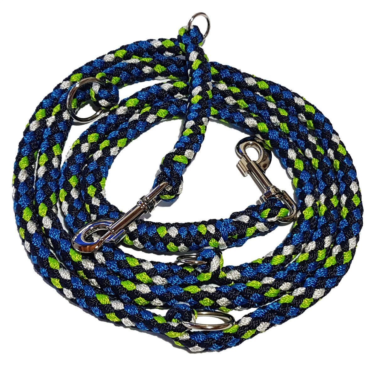 Activity4Dogs Hundeleine große Hunde bis 60 kg, mehrfarbig geflochten, 4-fach verstellbar, 3 m, auch als Doppelleine für 2 Hunde, Premium Qualität aus Deutschland