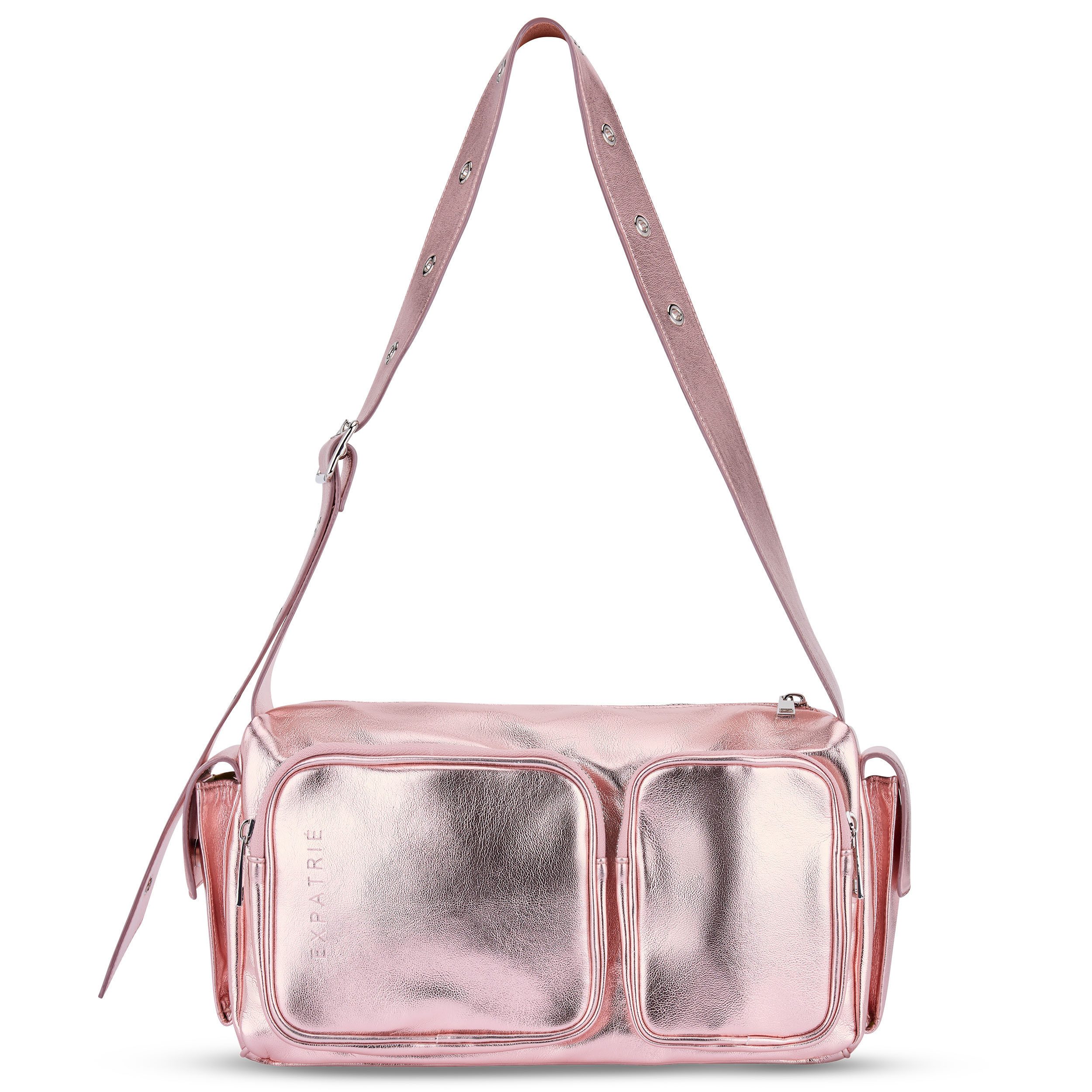 Expatrié Schultertasche Stella Schultertasche für Damen Y2K (1-tlg), Retro Metallic Handtasche, viele Taschen & Fächer, Wasserabweisend