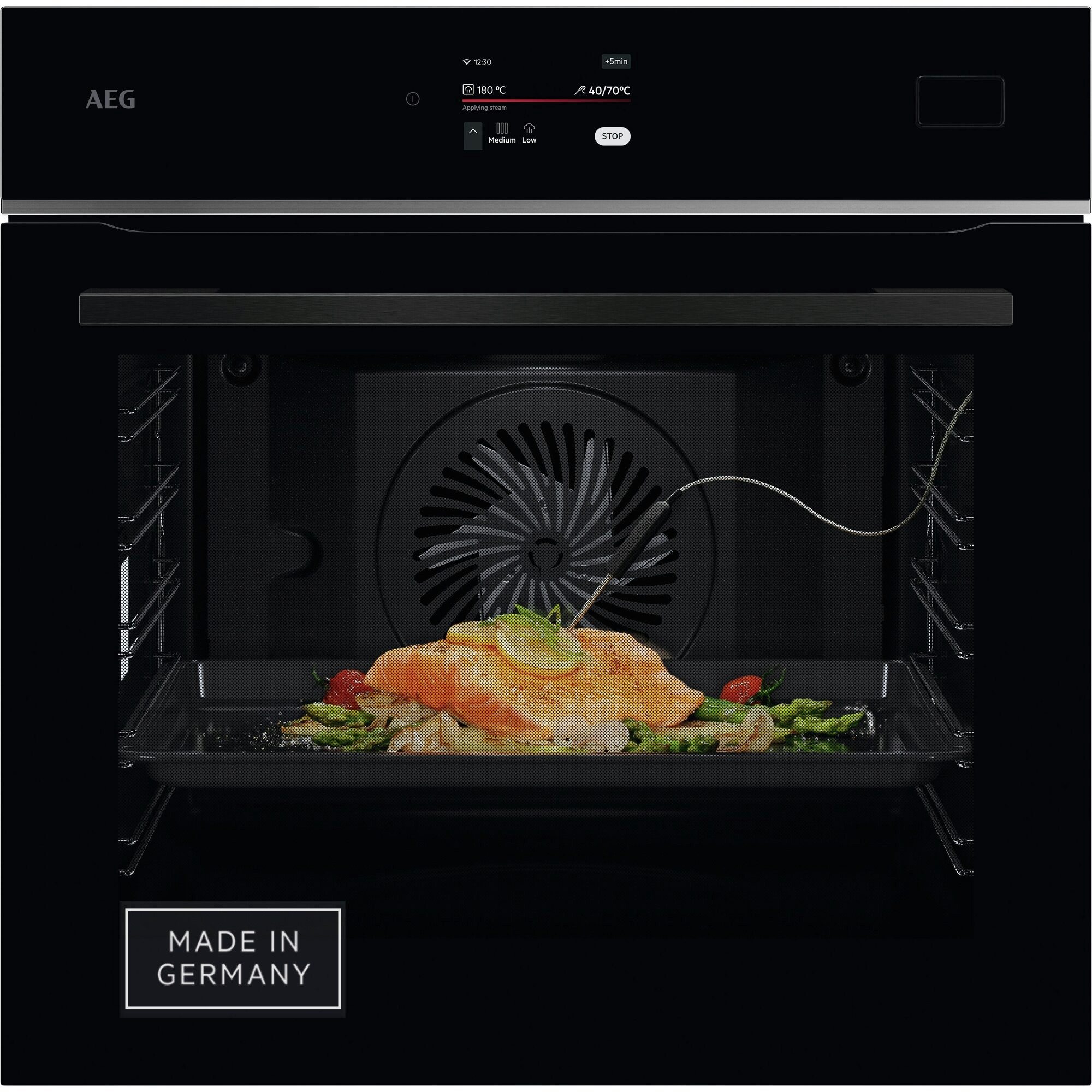 AEG Einbaubackofen Serie 8000 TB8SB72WAB, KI-Kochassistent, 100% Dampfgaren, Wifi, Softclosing, Made in Germany