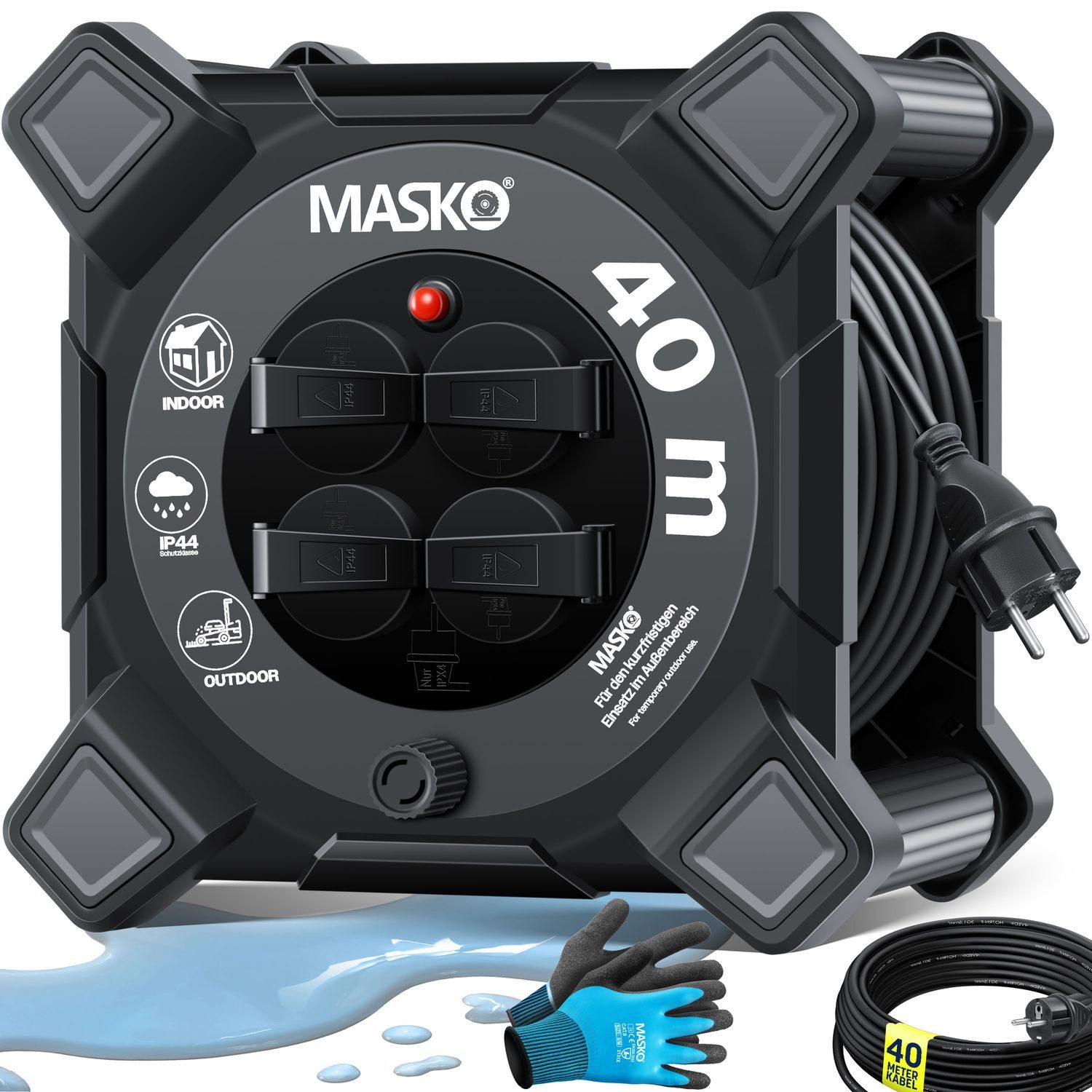 MASKO Kabeltrommel (Kabellänge 40 m), Verlängerungskabel günstig online kaufen