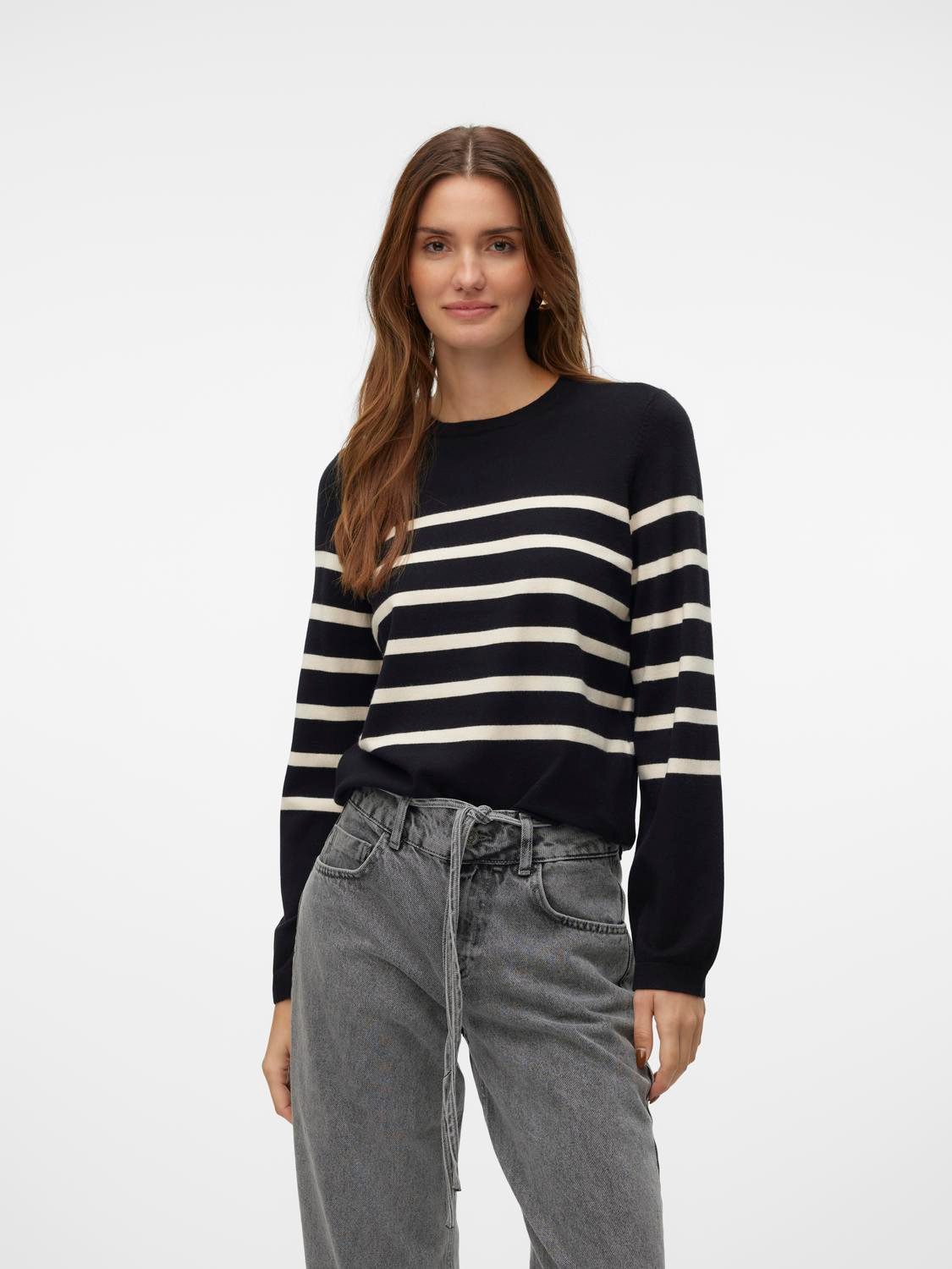 Vero Moda Rundhalspullover VMSABA PLAIN LS günstig online kaufen
