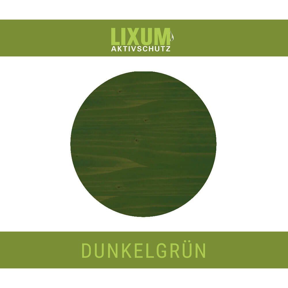 & 100% LIXUM Holzschutz LIXUM - biologische Holzschutzlasur natürliche universell Dunkelgrün BIO Lasur