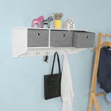 SoBuy Wandgarderobe FSR67-HG+ FRG282-W, Wandgarderobe-Set Flurset Flurmöbel Schuhbank mit Sitzfläche