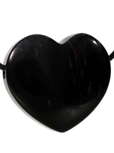 StoneTrip Kettenanhänger Obsidian, Anhänger Herz gebohrt, 1 St. Obsidian