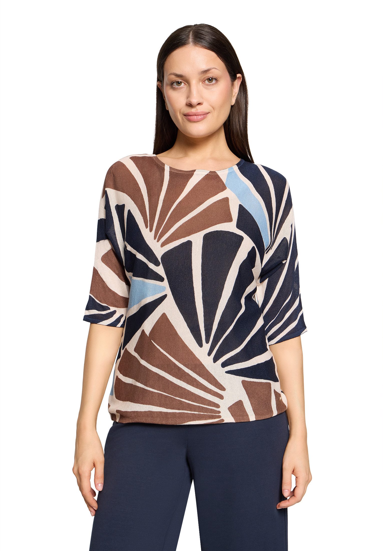 Betty&Co Strickpullover Damen mit Print (1-tlg) Druck