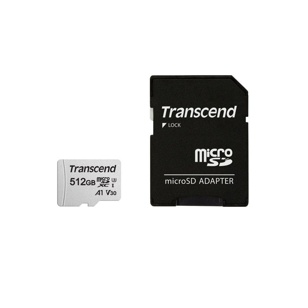 Transcend Micro SDXC Karte 512GB 300S UHS-I U3 4K A1 V30 Class 10 Speicherkarte