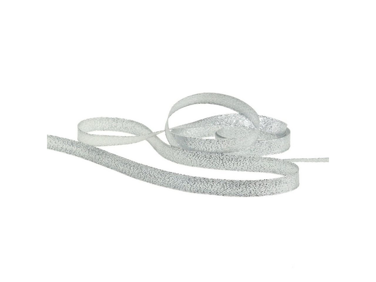 Thumbnail - HALBACH Dekoband Weihnachtsband Lurex Silber 10mm 50m – Dekoband, Geschenkband