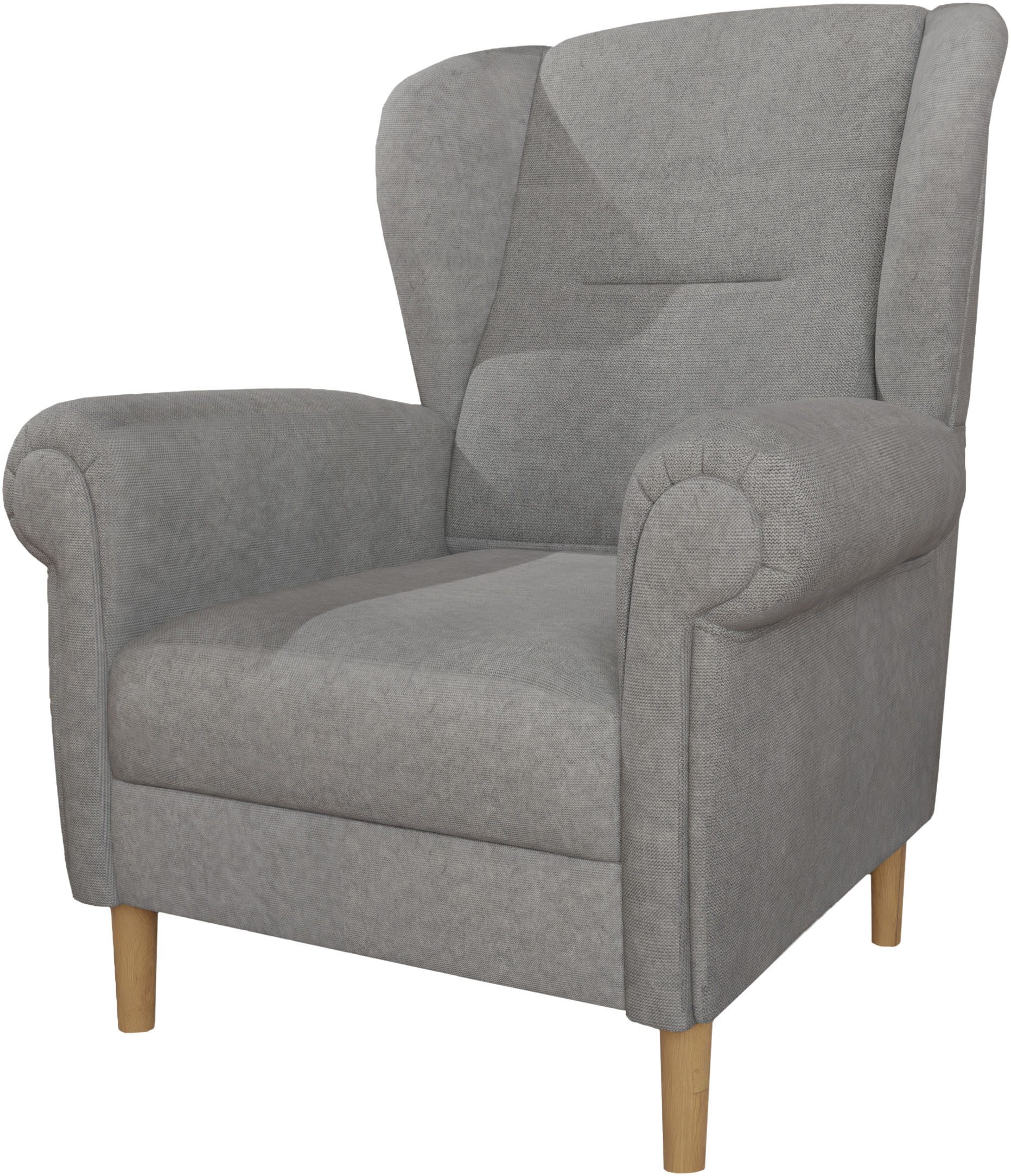 Home affaire Ohrensessel OSTIANO B/T/H: 80/82/98 cm, Sessel, Einzelstück, dicke geschwungene Armlehnen, uni und kariert
