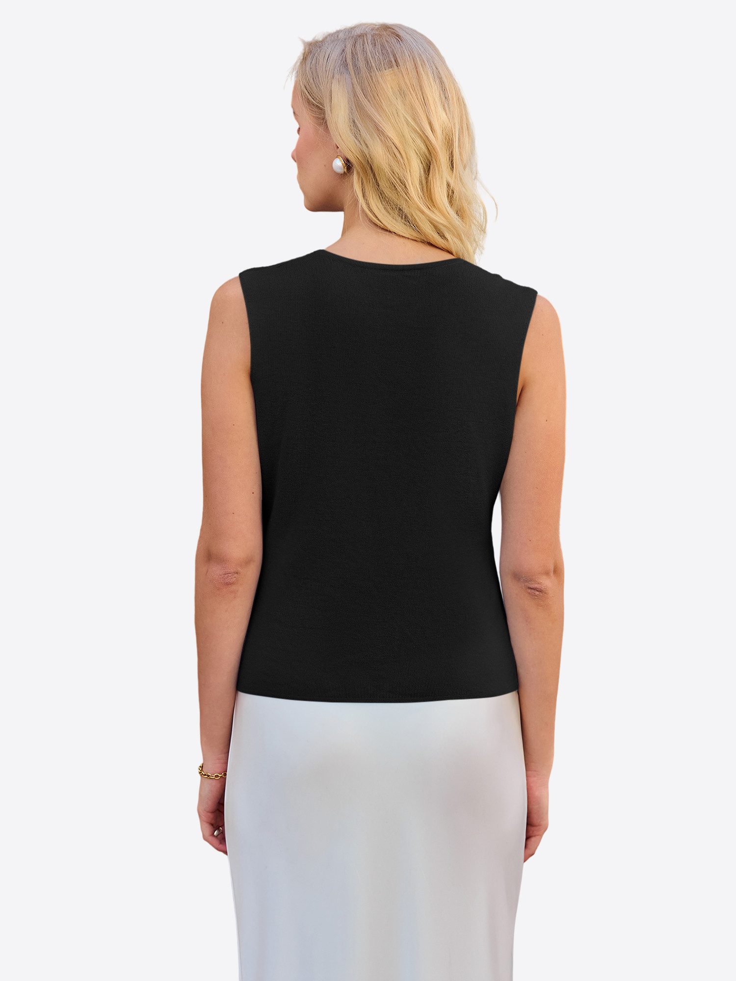 Imily Bela Anzugweste Damen Strickweste mit Knopfleiste (Packung, 1-tlg., 1per-Pack) Einfarbig