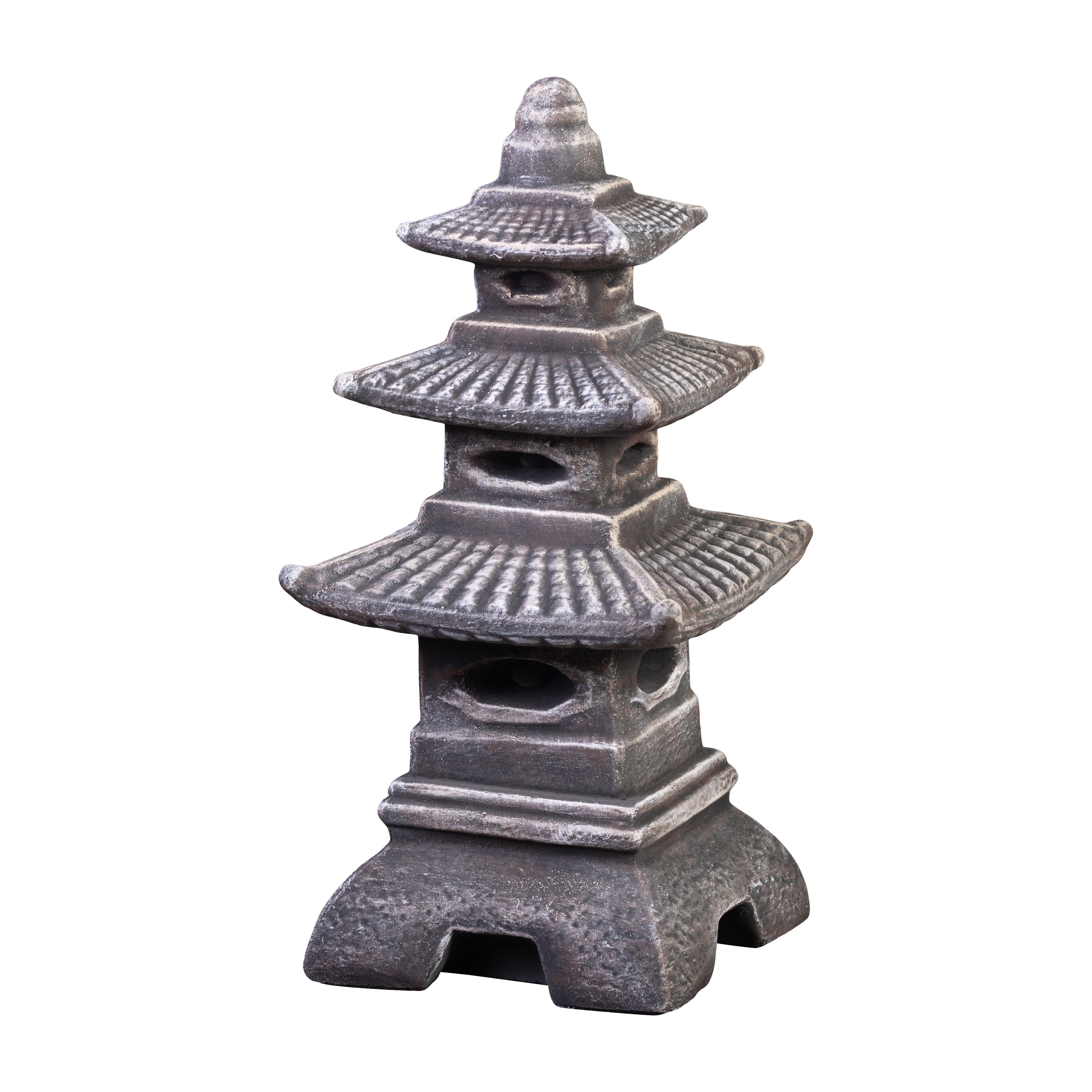 gartendekoparadies.de Gartenfigur Steinlampe Pagode japanische Steinlaterne, H. 46 cm, 14 kg, Frostsicher