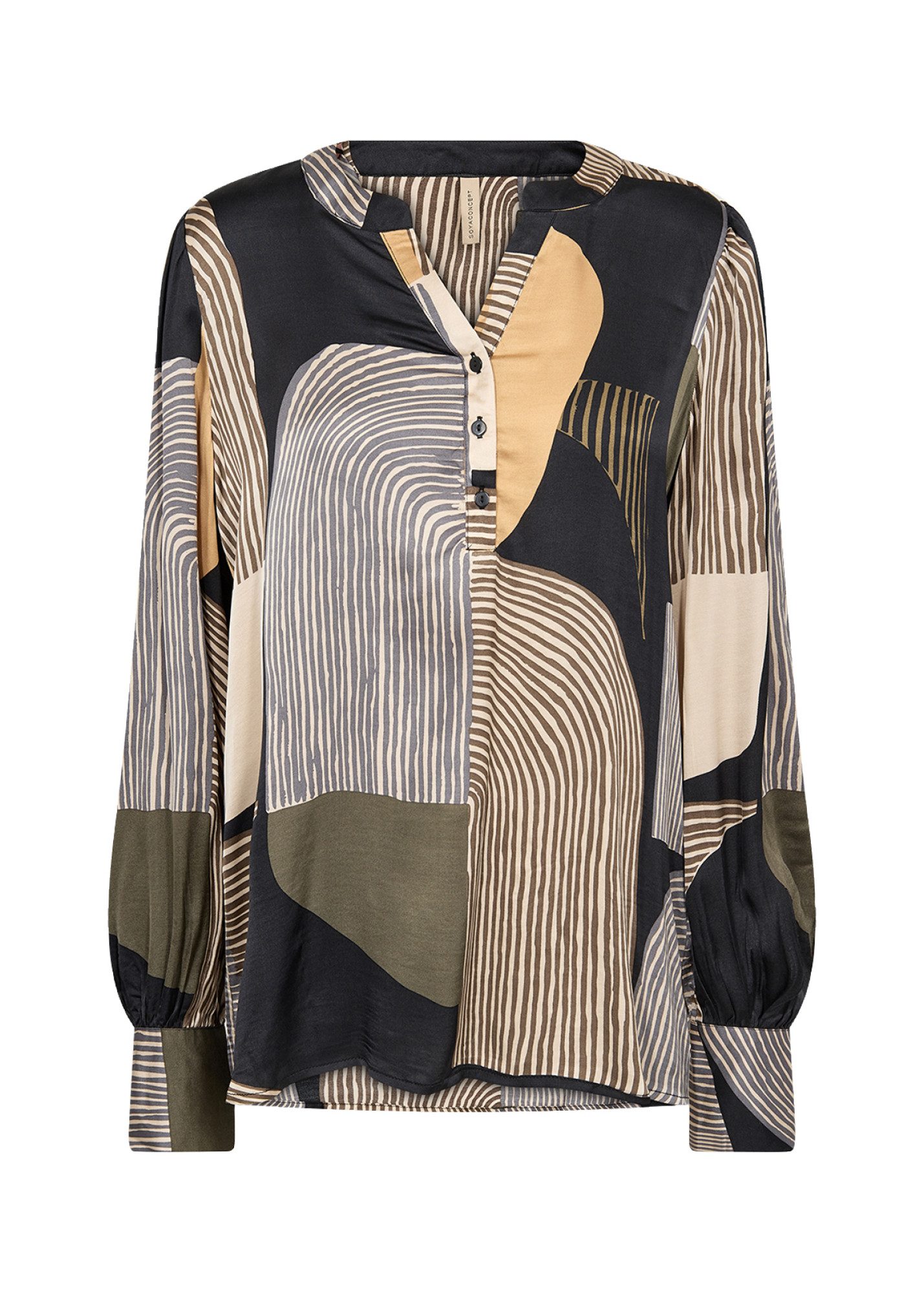 soyaconcept Langarmbluse SC-NADIKA 1 - elegante Bluse in minimalistischem Muster mit Ballonärmel