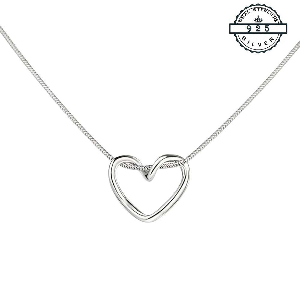 Taffstyle Herzkette Halskette aus 925 Sterling Silber für Damen mit Infinity Herz Anhänger (Edle Halskette mit verschlungenem Herzanhänger – perfekte Geschenkidee)
