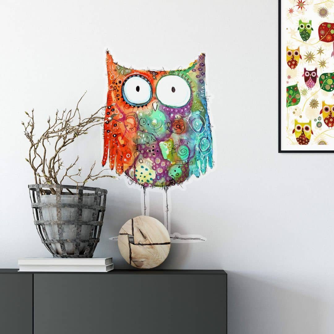 K&L Wall Art Wandtattoo Wandtattoo Hagenmeyer Wohnzimmer Bilder modern Vogel Eule Kati, Lustige Wandsticker für Flur und Büro, hergestellt in Berlin